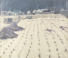 Yan Hu Paisaje Original Óleo Sobre Lienzo "Vista de la nieve II"