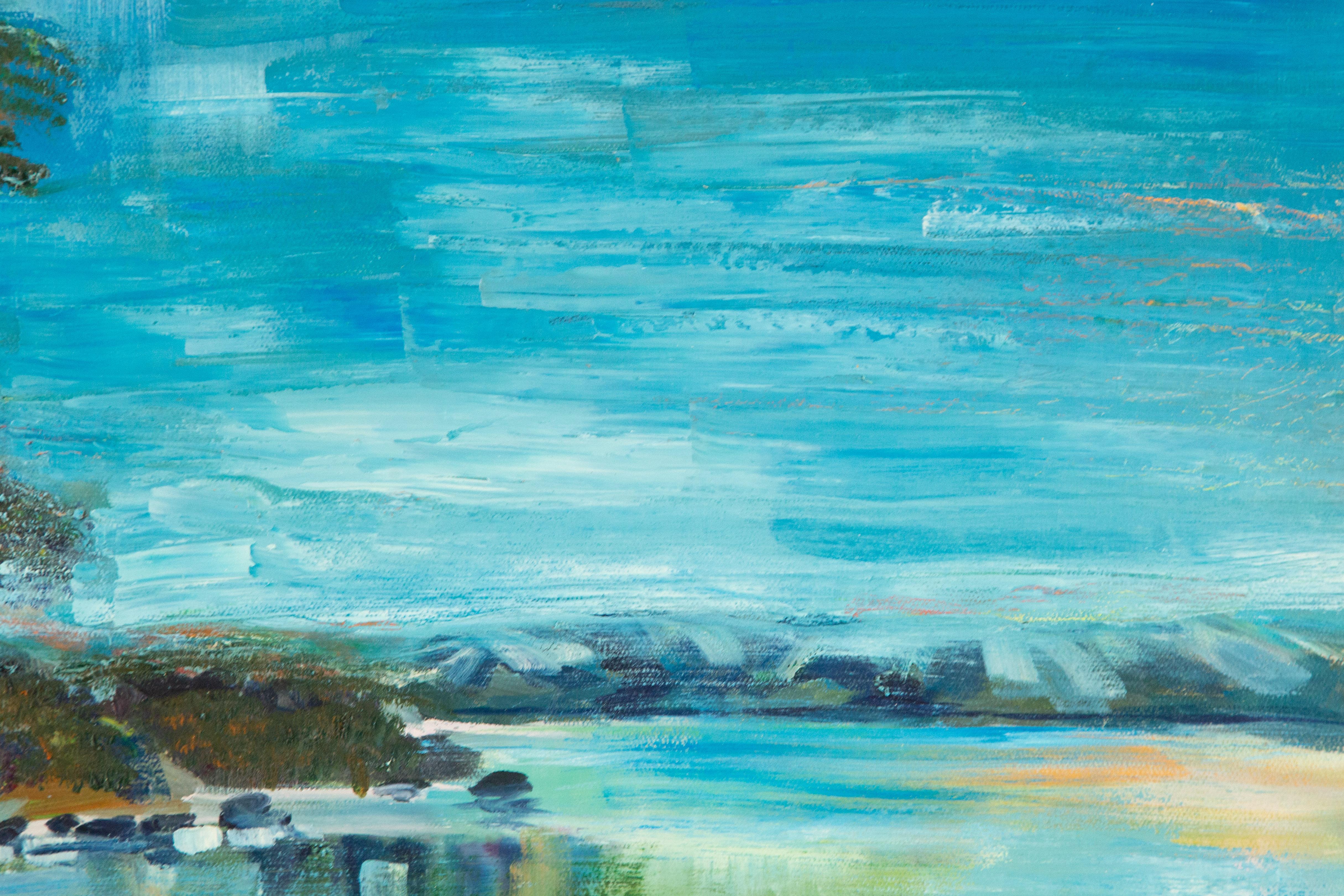 Yan Liu Landschaft, Original, Öl auf Leinwand, „Heaven On The Earth“, Yan Liu im Angebot 4