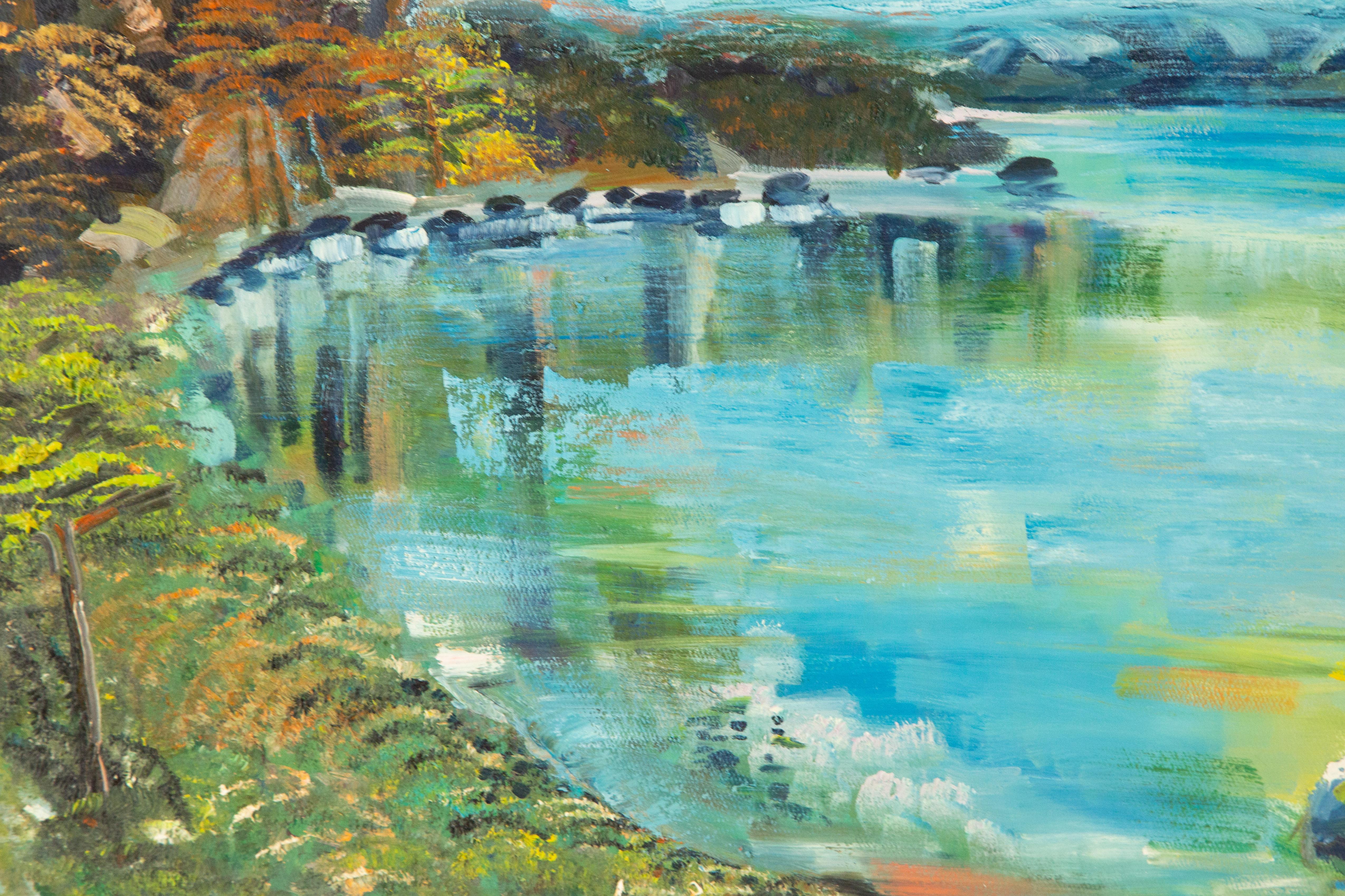 Yan Liu Landschaft, Original, Öl auf Leinwand, „Heaven On The Earth“, Yan Liu im Angebot 5