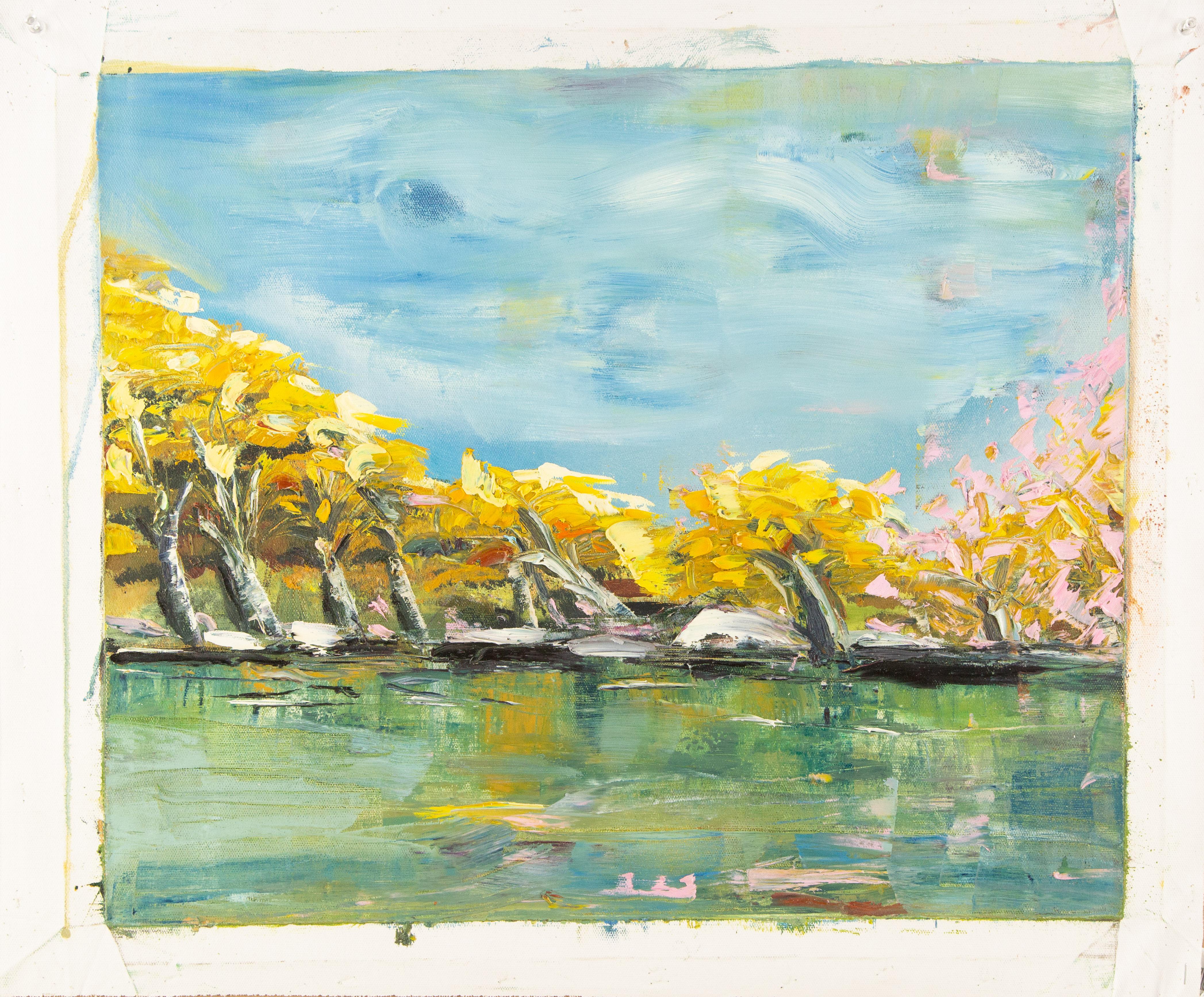 Yan Liu Landschaft, Original-Ölgemälde „Frühjahrstag Within“, Yan Liu im Angebot 1