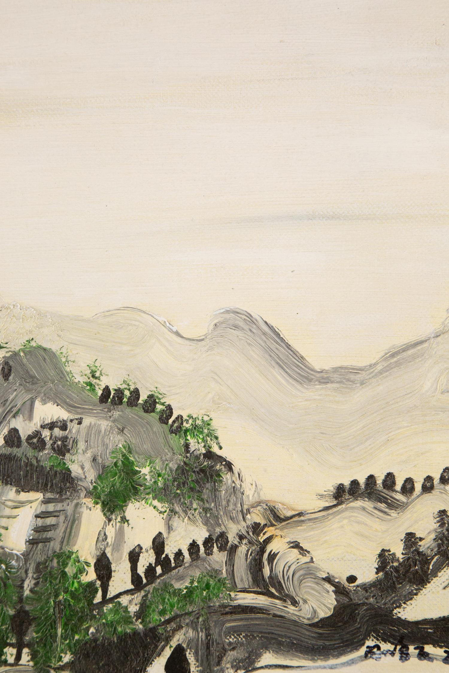 Yan Pengfei Landscape Original Oil Painting 