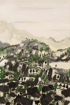 Yan Pengfei Landscape Original Oil Painting "Verdant Tranqui"