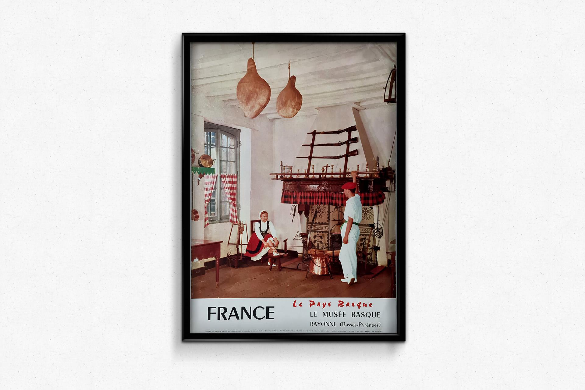 Affiche originale de 1959 - Musée basque français de Bayonne (Basses-Pyrénées) en vente 2