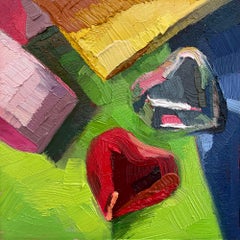 "Hearts & Ribbons" (2022) By Yana Beylinson, Original Oil Painting on Board