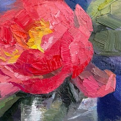 "Peonía" (2022) de Yana Beylinson, Pintura al óleo floral original