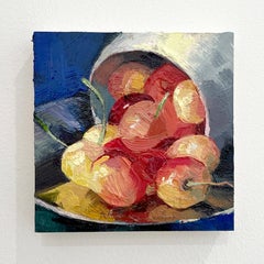 "White Cherries" (2022) By Yana Beylinson, Original Oil Still-Life Painting