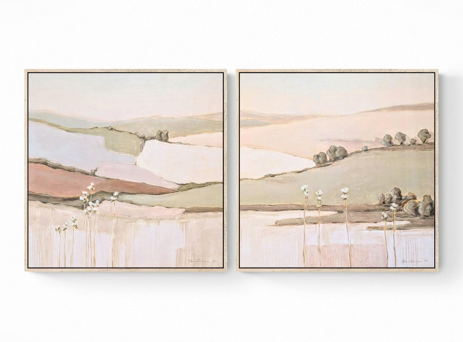 Yana Dulger Landscape Painting - diphtych "Where Peace Finds You"