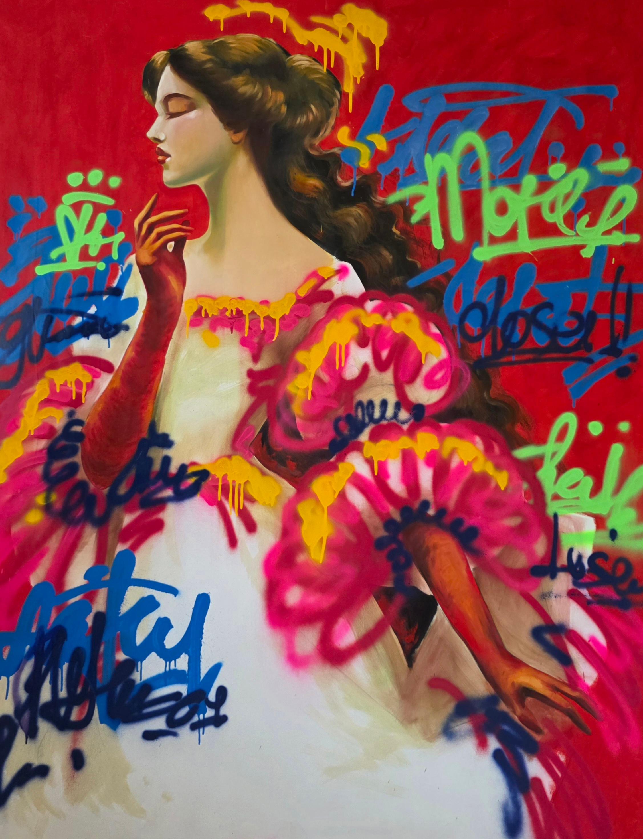 Yana Reznik Figurative Painting - Red Reign of Freedom