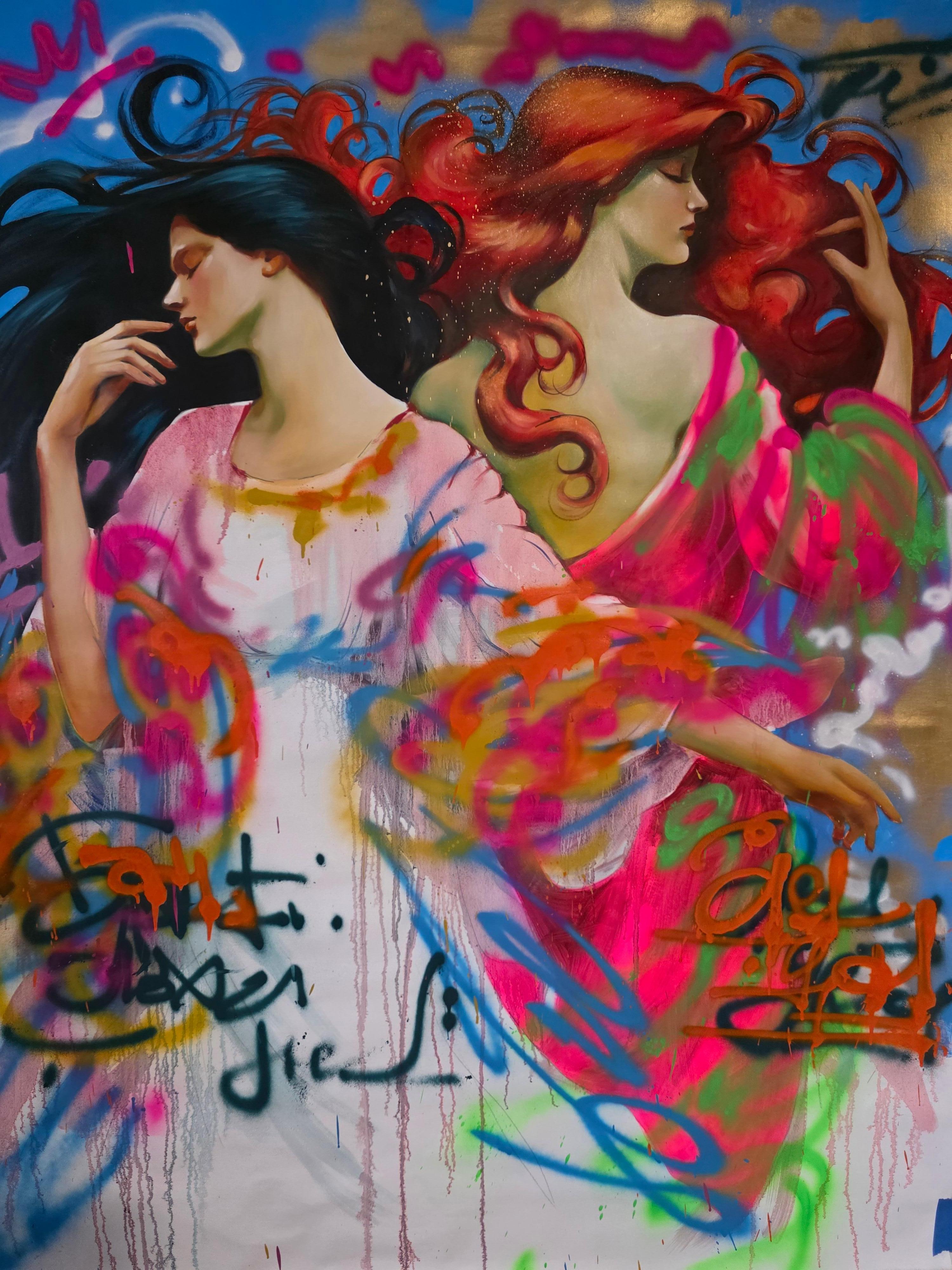 Yana Reznik Figurative Painting - The Dance Of Two Selves