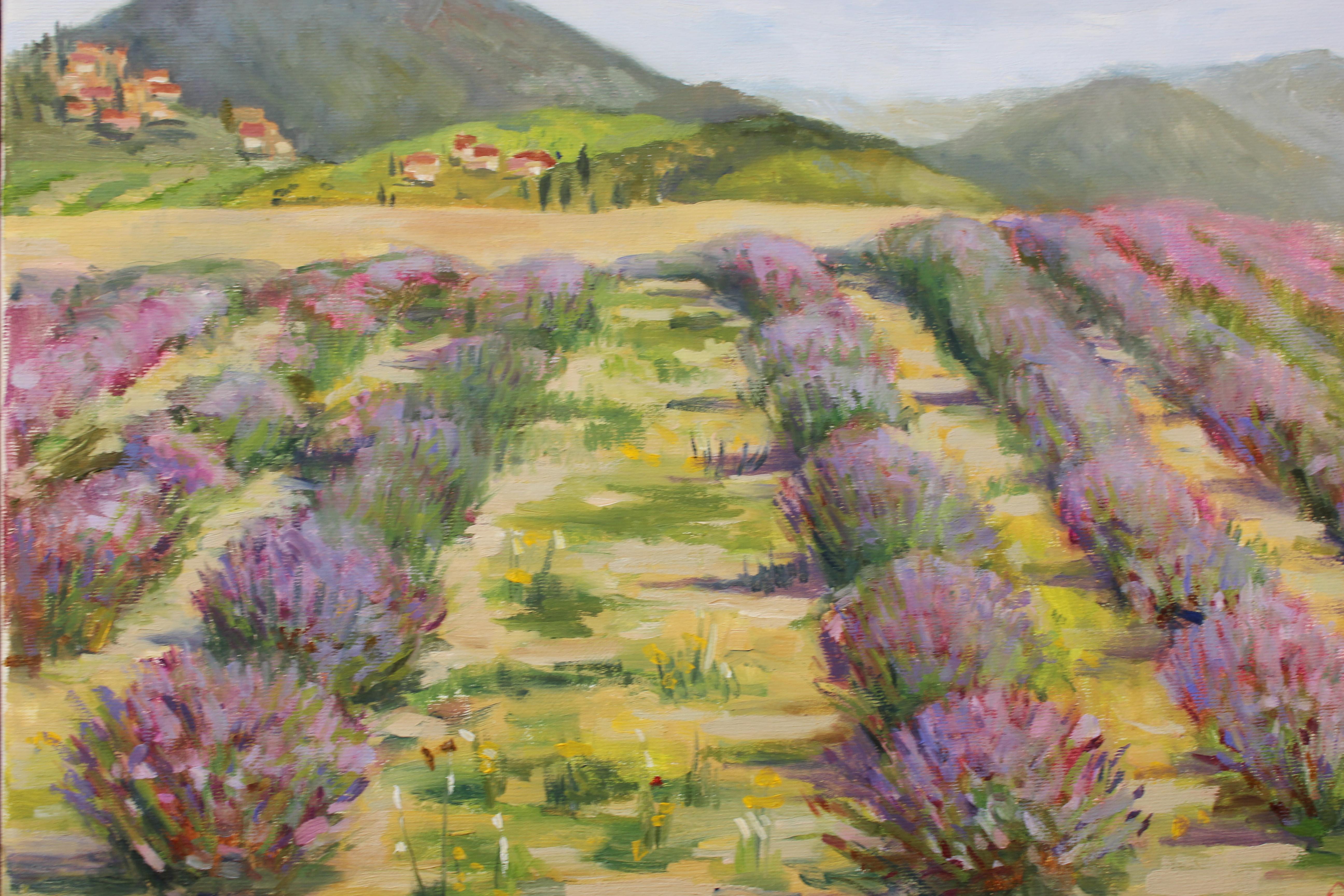 Lavendelfeld. Ölgemälde (Impressionismus), Painting, von Yana Ros