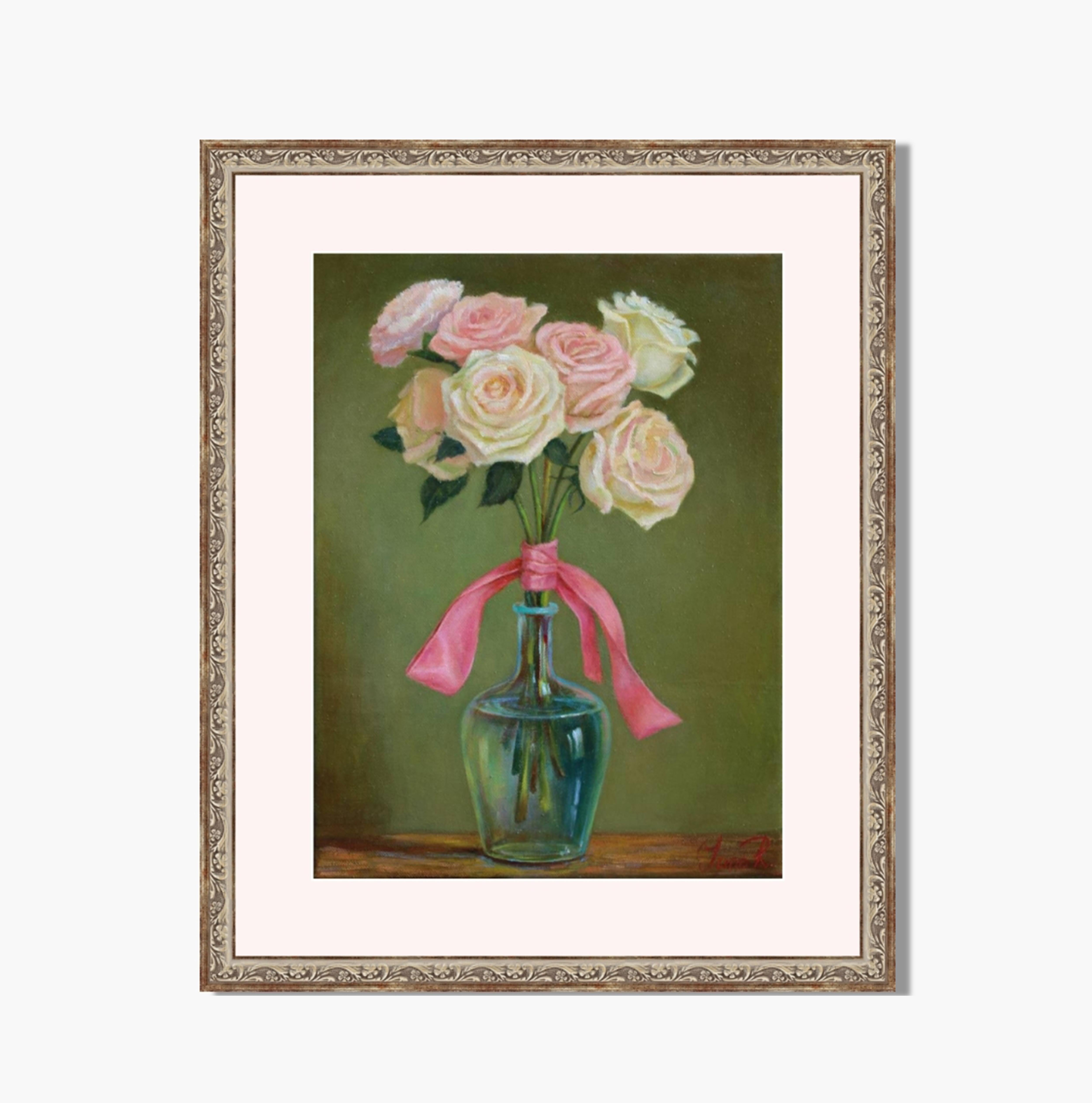 Сreamy roses. Pintura al óleo en venta 5