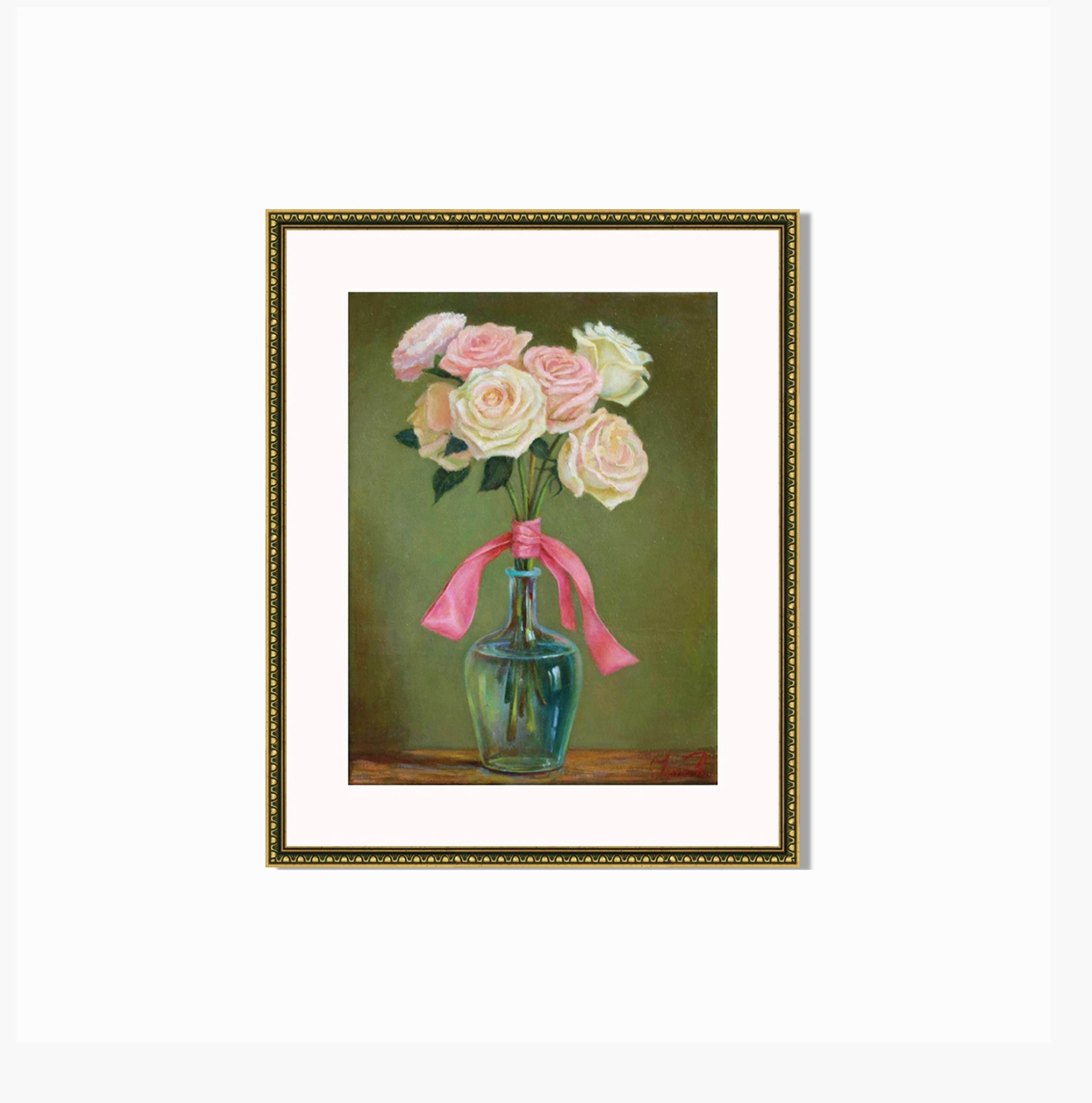 Сreamy roses. Pintura al óleo - Painting de Yana Ros