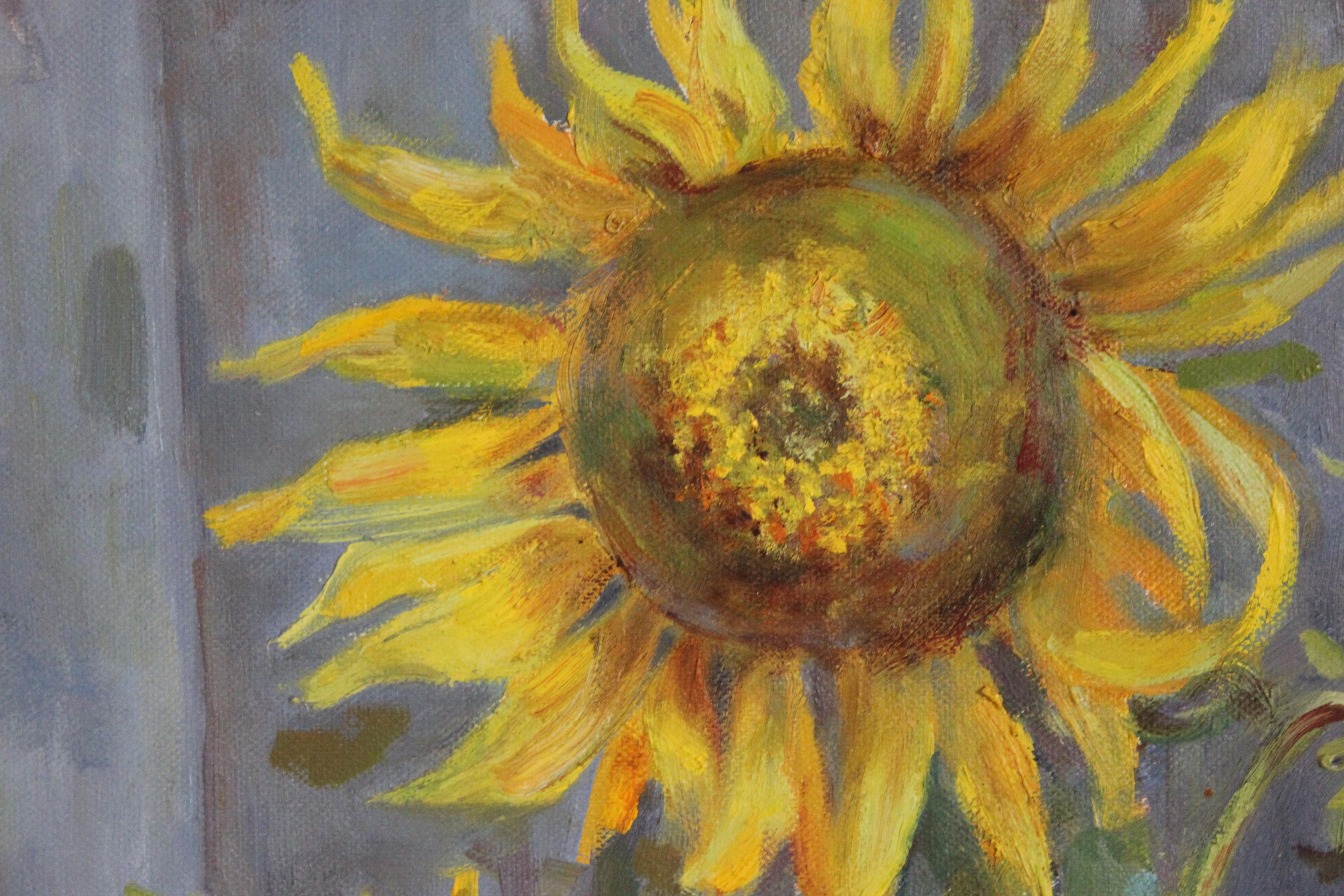 Sunflowers. Oil painting - Impressionist Painting by Yana Ros