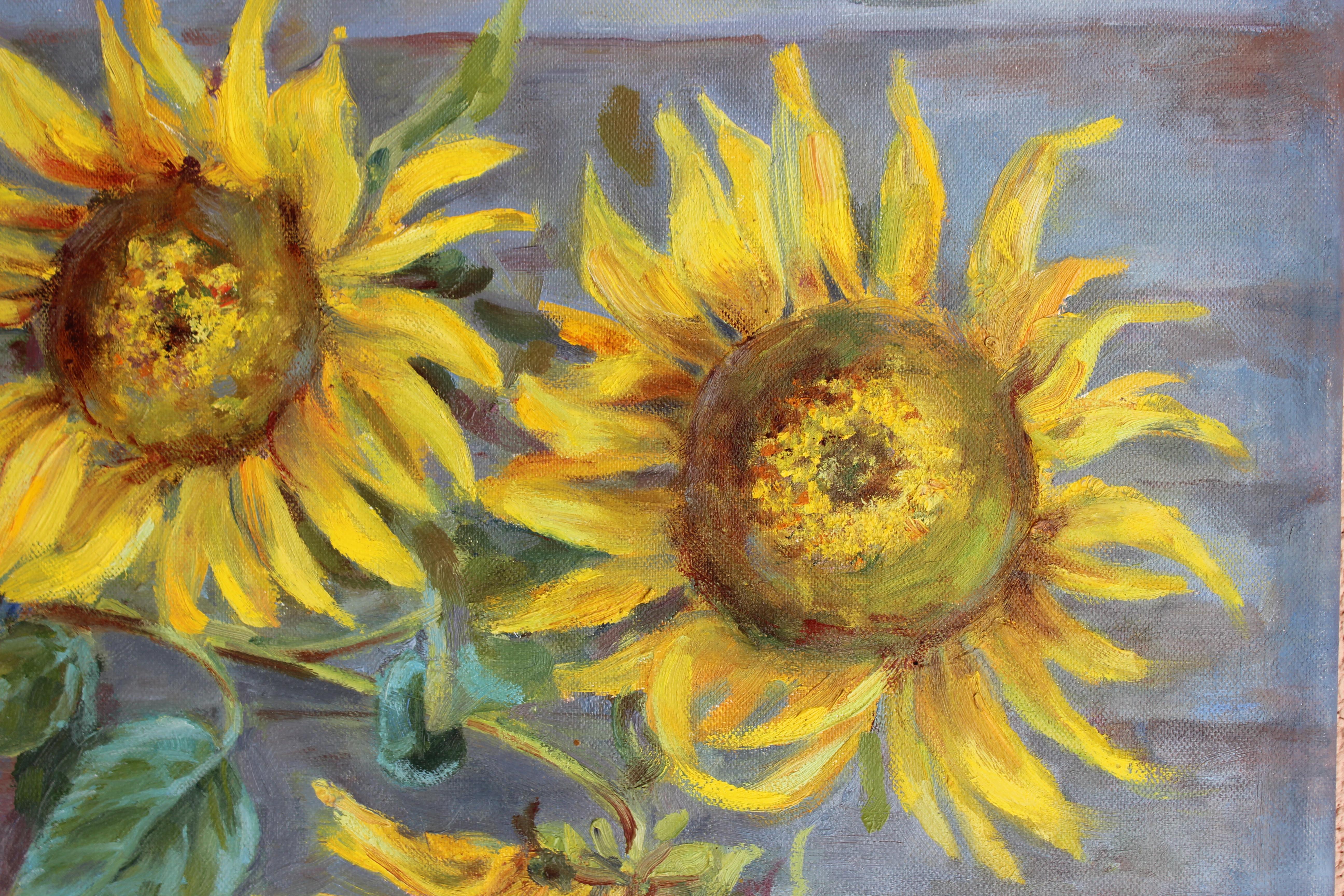 Sunflowers. Oil painting For Sale 1