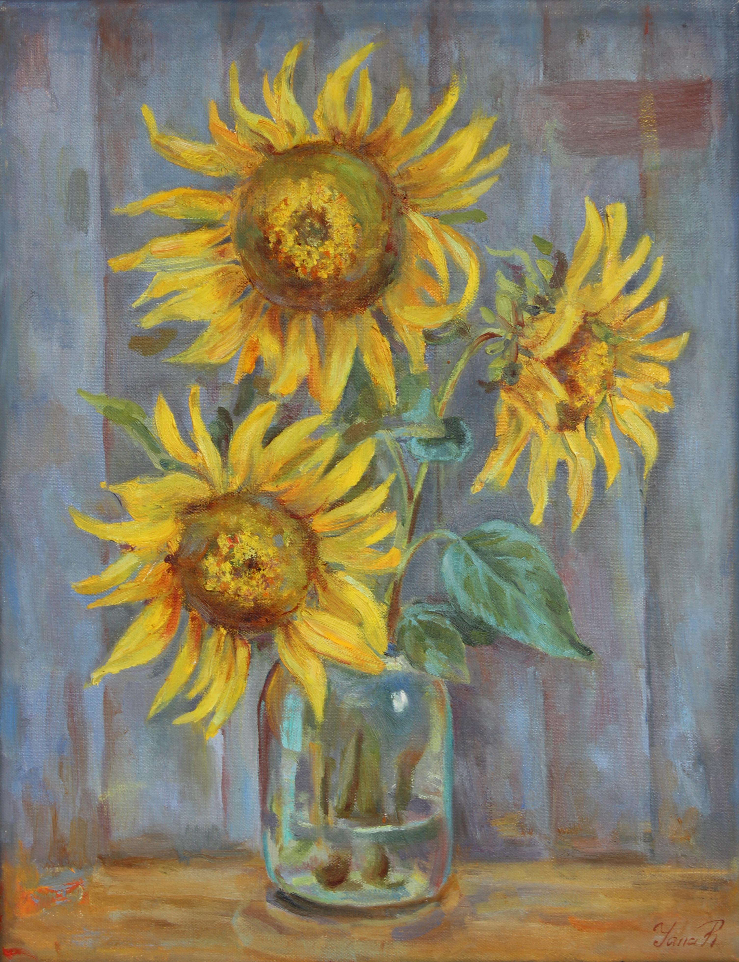 Sunflowers. Oil painting For Sale 3