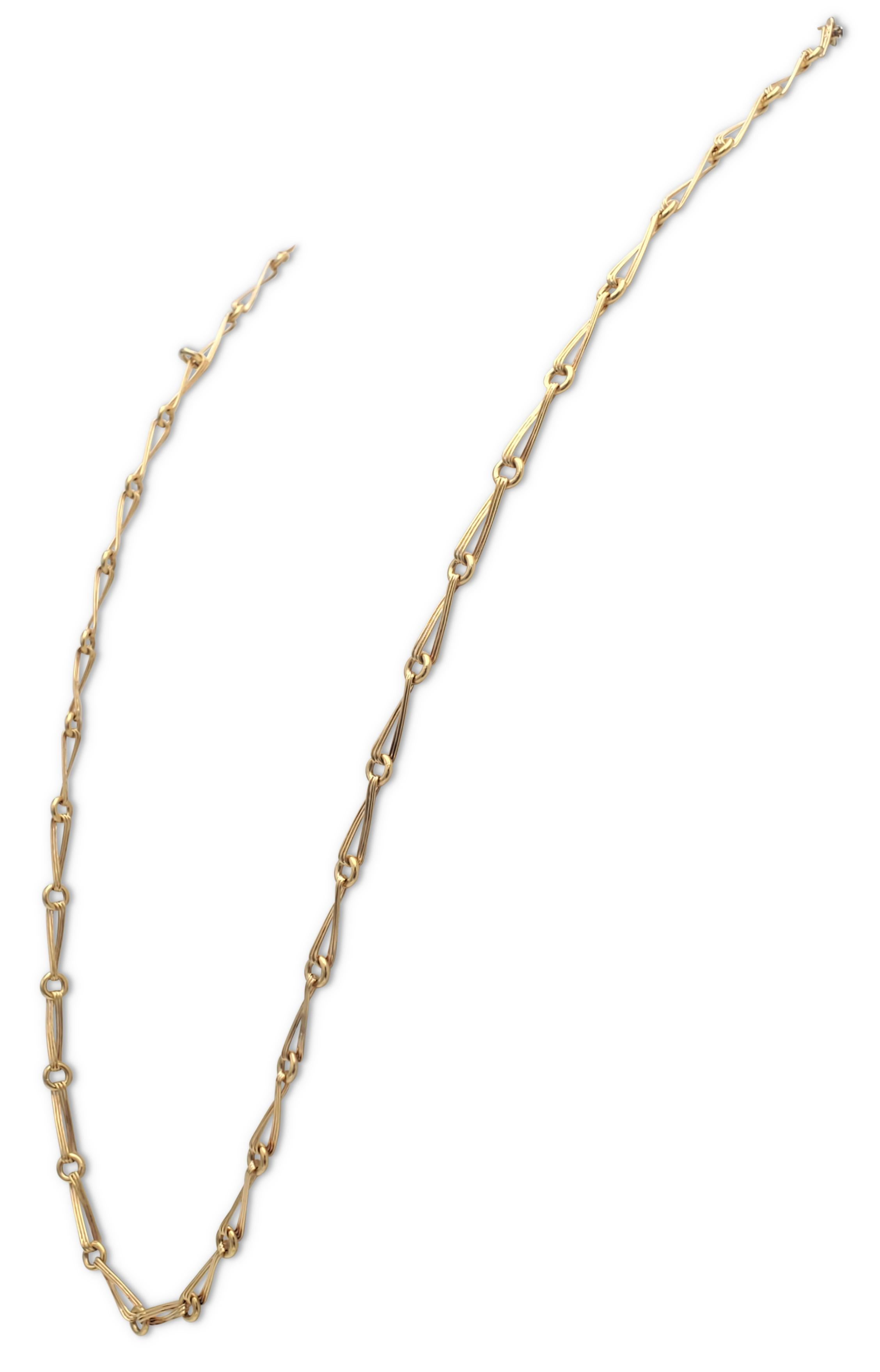 Round Cut Yanes 18 Karat Yellow Gold and Diamond Necklace