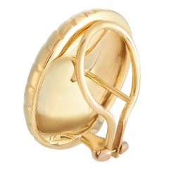 Yanes 18K Yellow Gold Round Omega Back Earrings