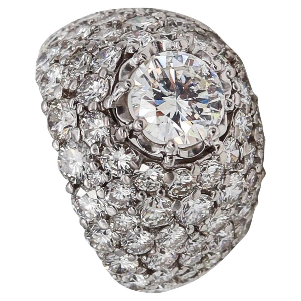 Yanes Exceptional Platinum Cluster Cocktail Ring Gia Certified 10.16 Ctw Diamond