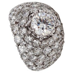 Yanes Außergewöhnlicher Platin-Cluster-Cocktailring Gia zertifiziert 10,16 Karat Diamant