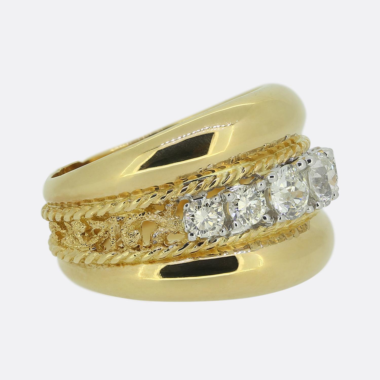 Yanes Sechssteiniger Diamantring (Alteuropäischer Schliff) im Angebot