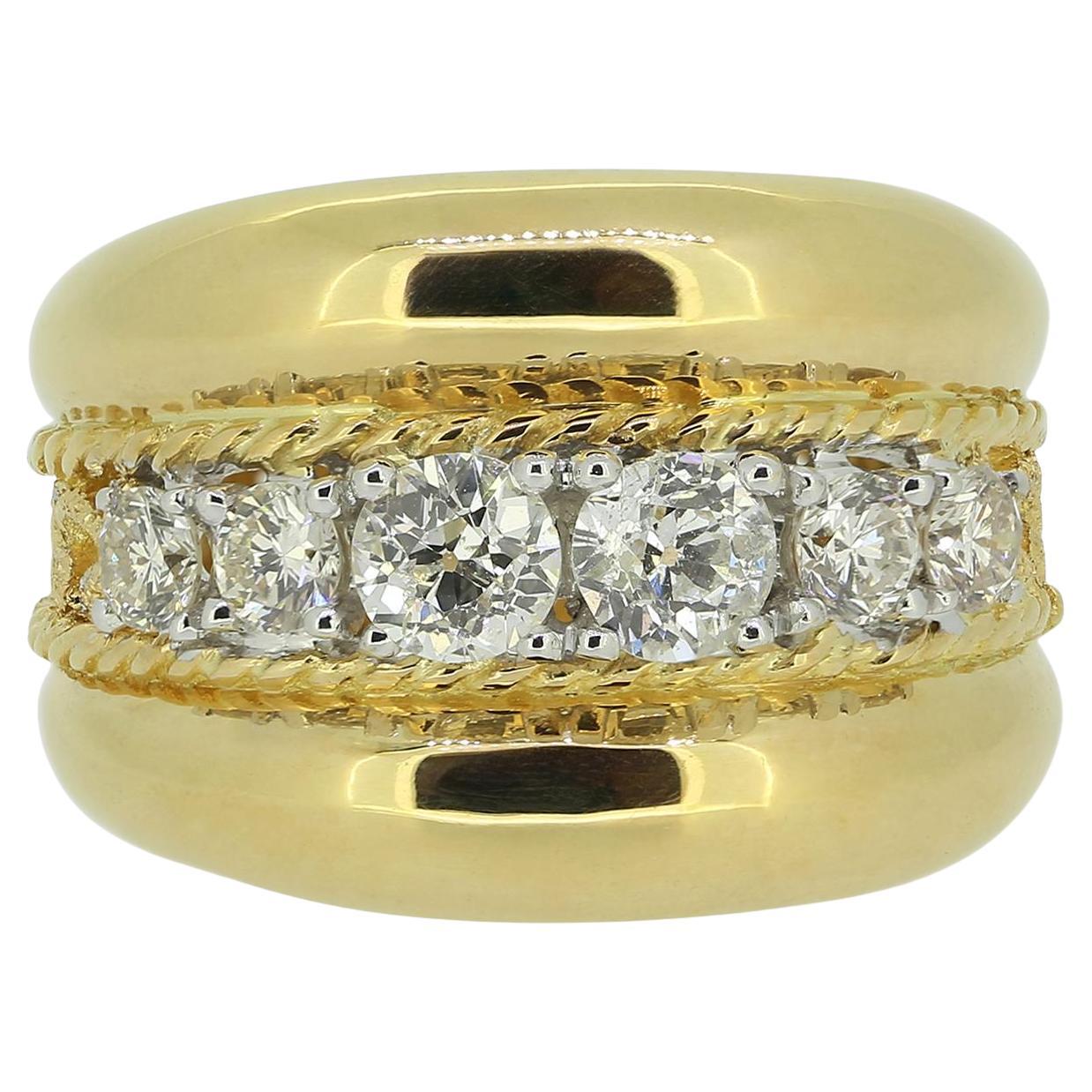 Yanes Sechssteiniger Diamantring im Angebot