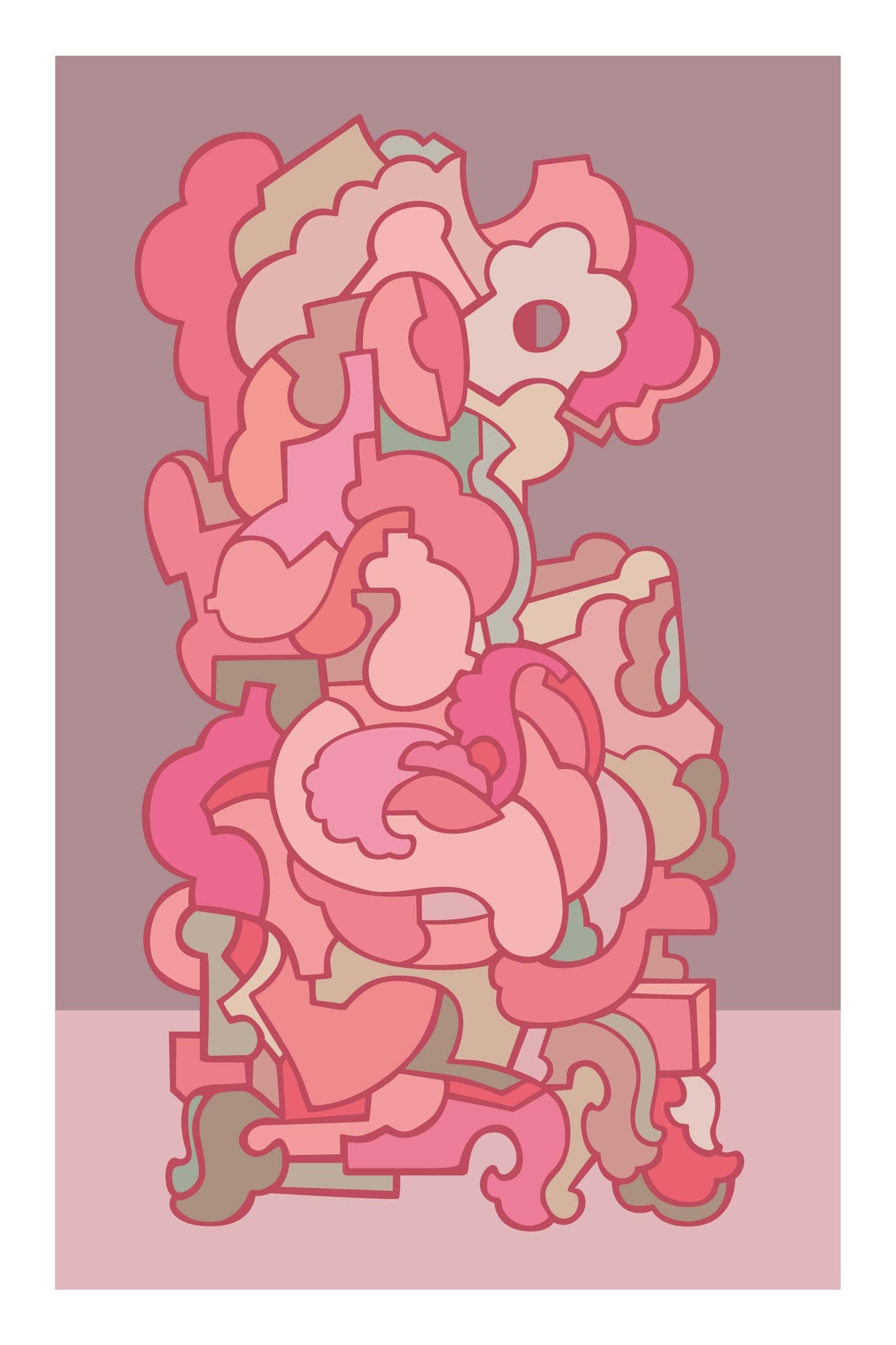 Pop Style- Limitierte Auflage Abstrakte Drucke - Frühling Rosy Clouds #10