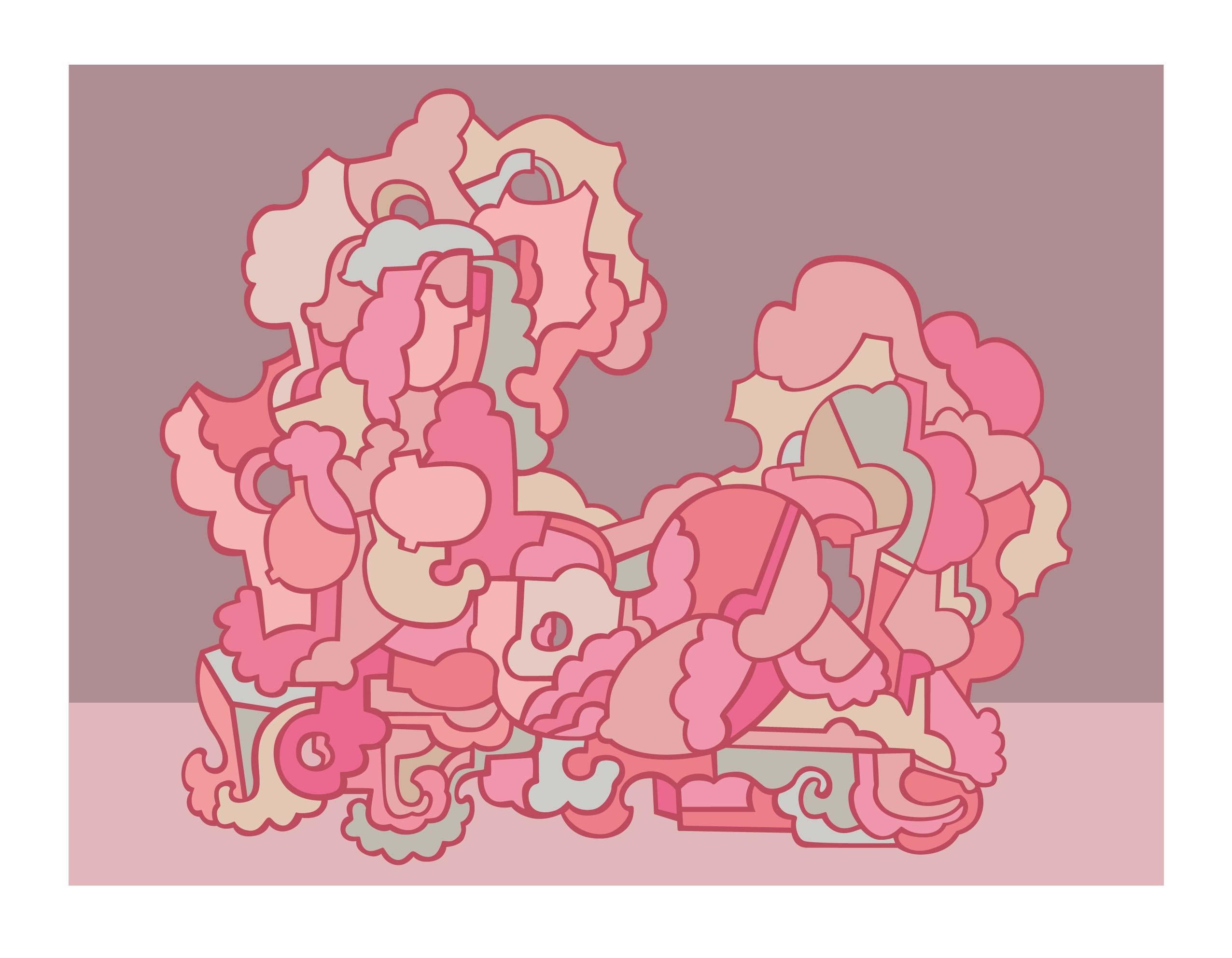 Pop Style- Limitierte Auflage Abstrakte Drucke - Frühling Rosy Clouds #11
