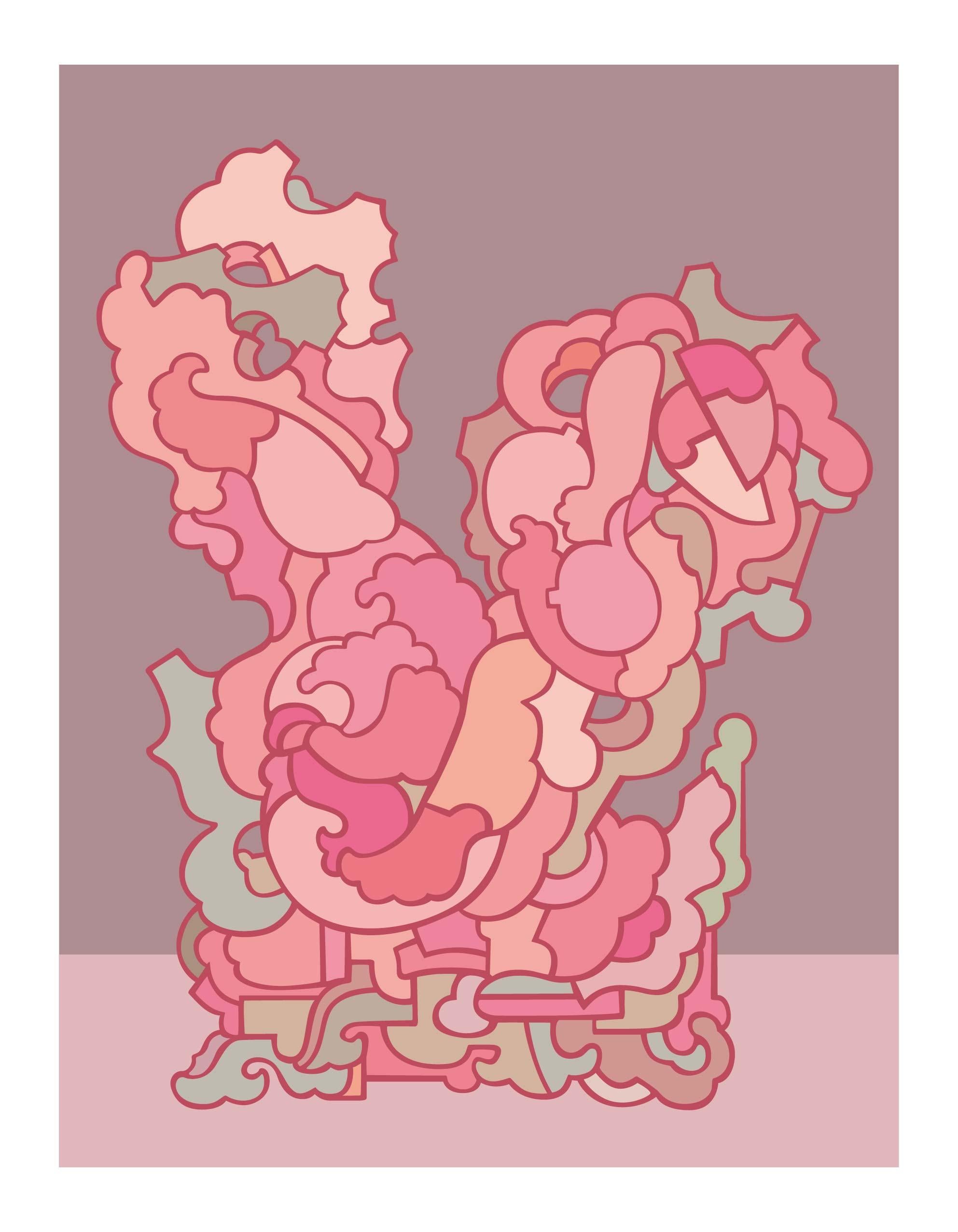 Pop Style- Limitierte Auflage Abstrakte Drucke - Frühling Rosy Clouds #12