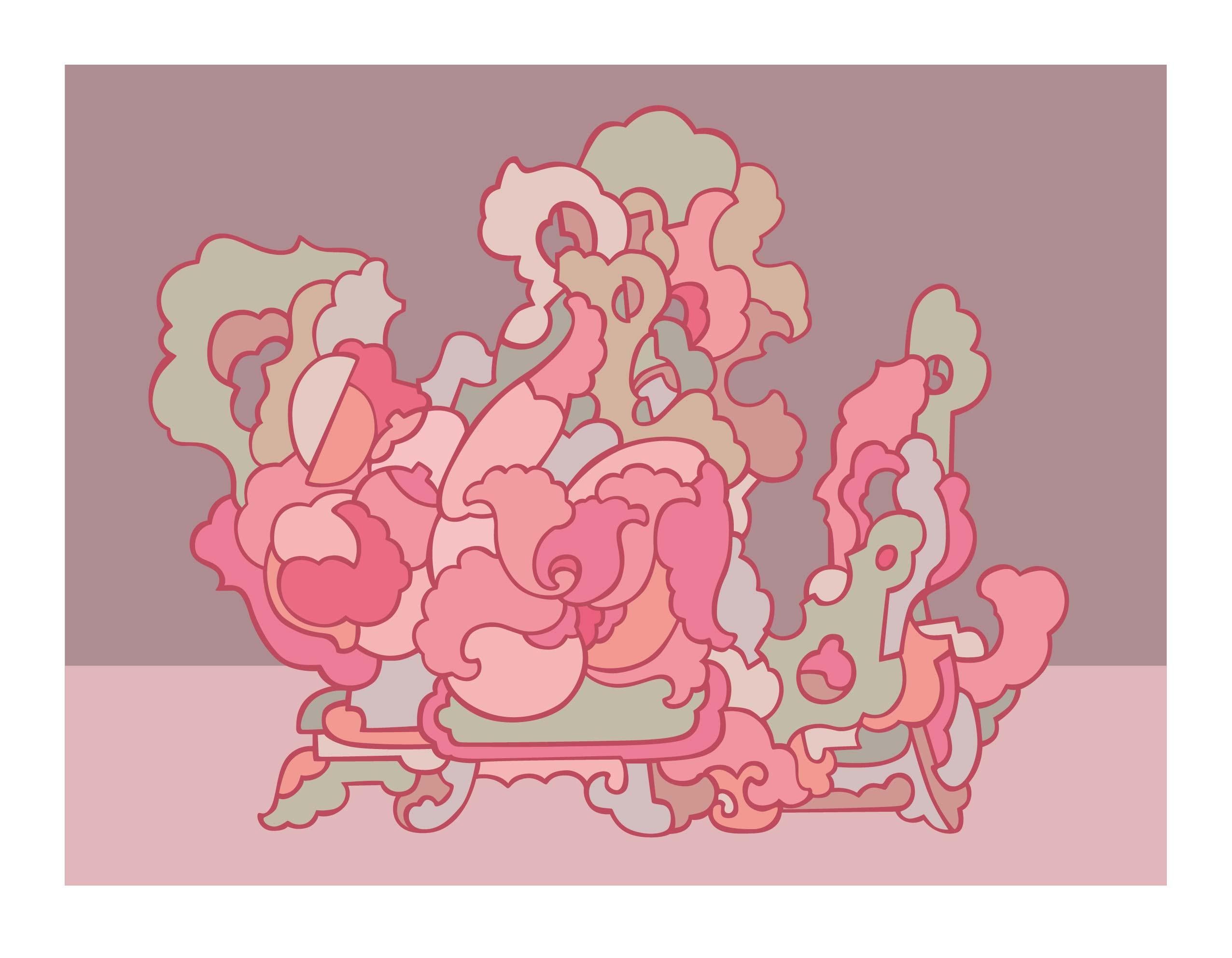 Pop Style- Limitierte Auflage Abstrakte Drucke - Frühling Rosy Clouds #14