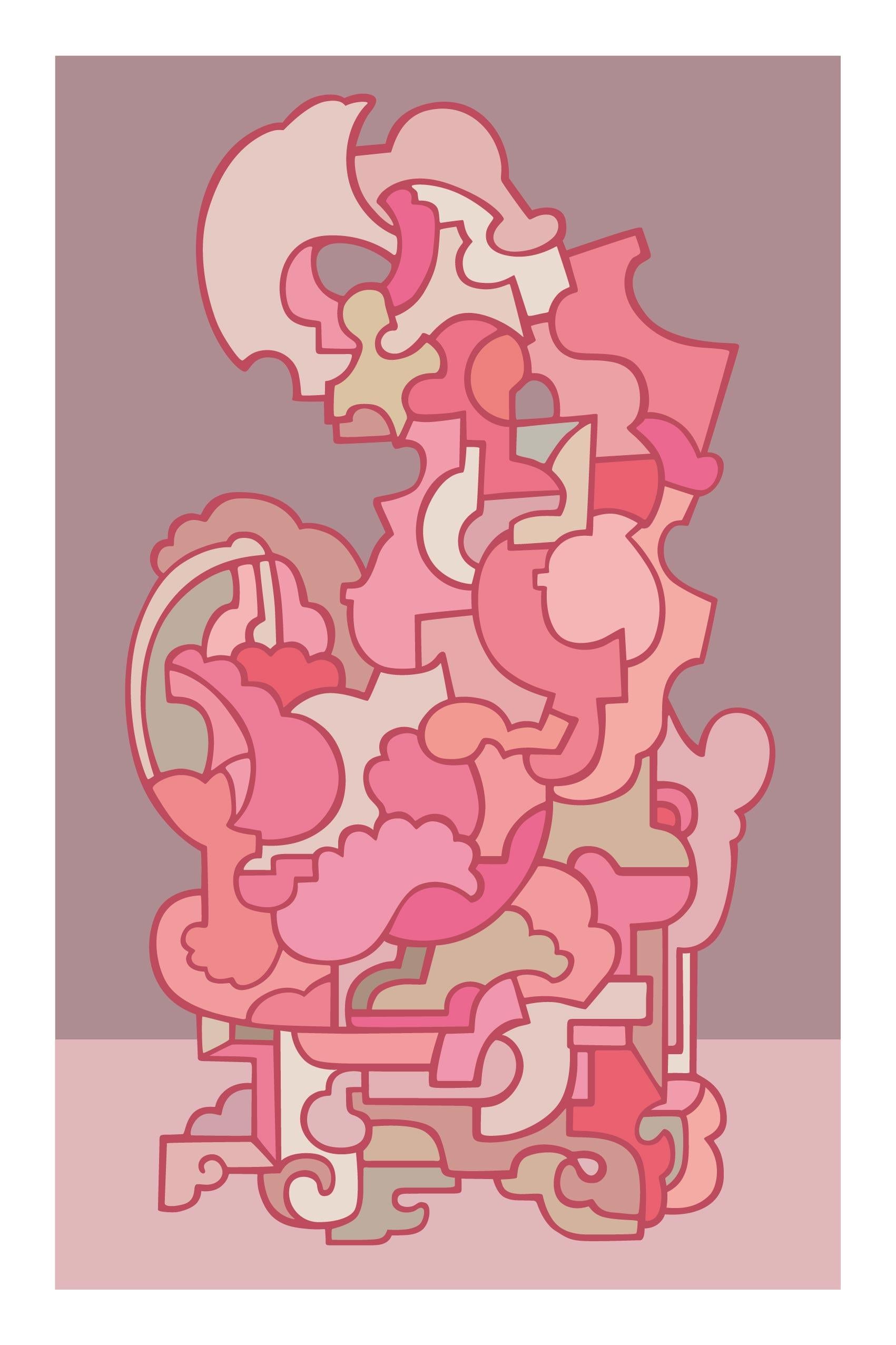 Pop Style- Limitierte Auflage Abstrakte Drucke - Frühling Rosy Clouds #9