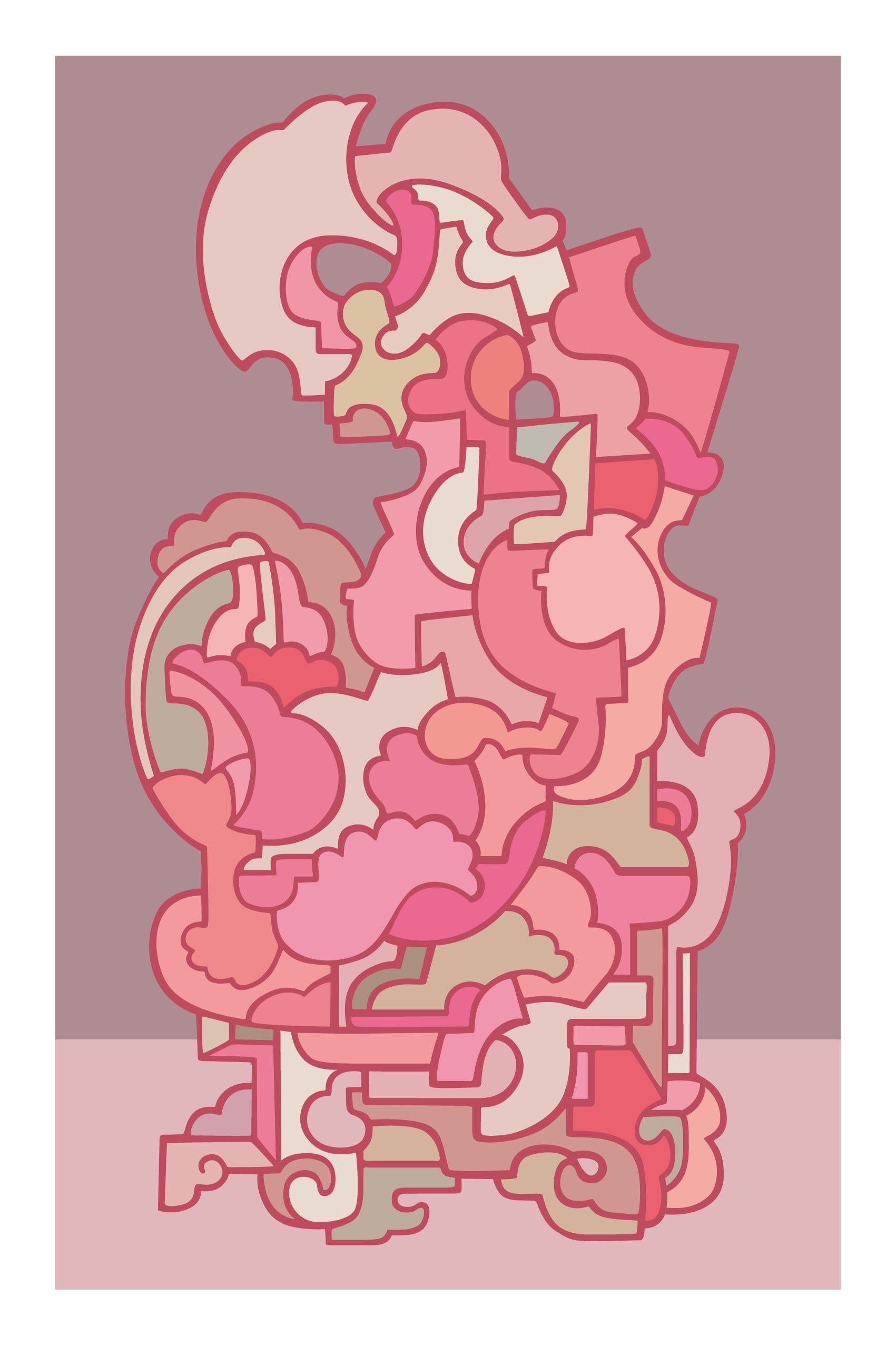 Pop Style- Edición Limitada de Impresiones Abstractas - Primavera Nubes Rosadas #9