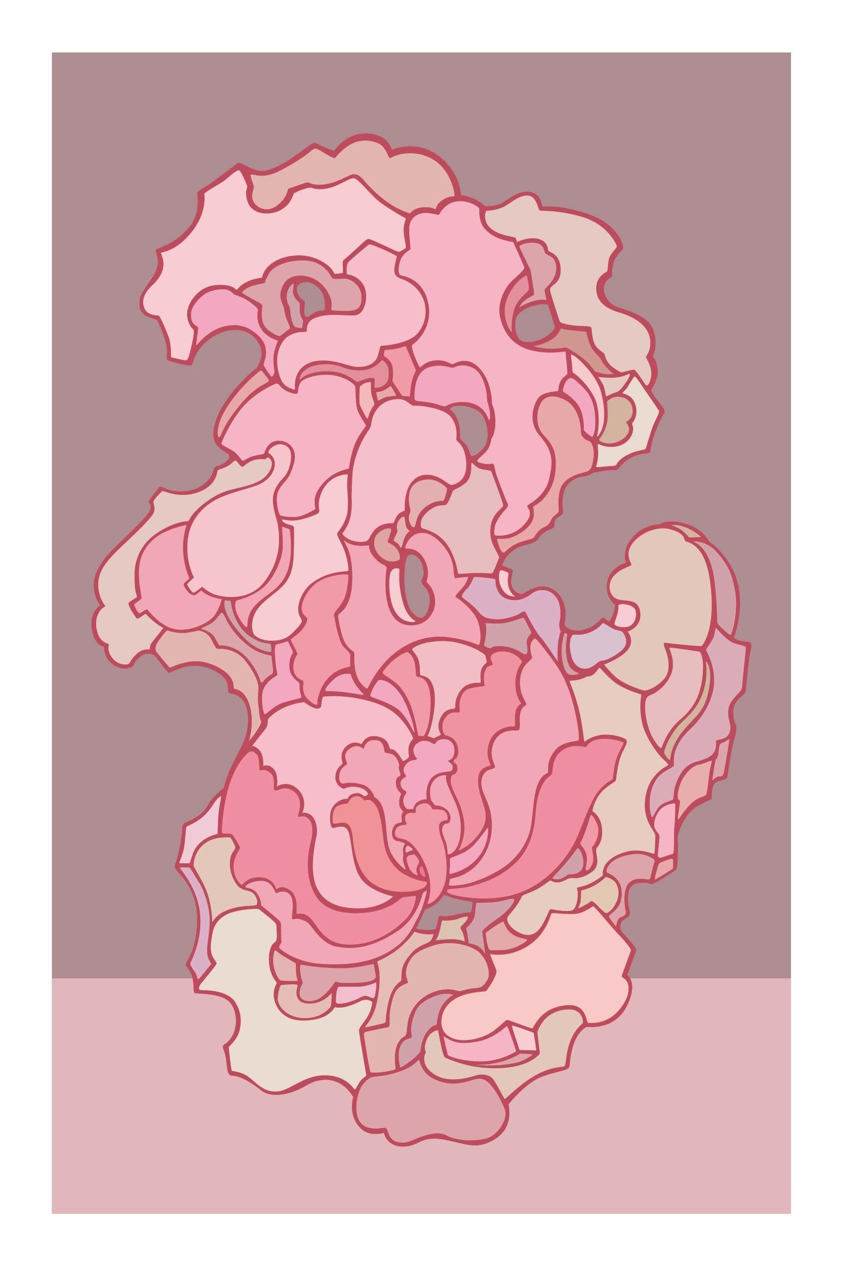 Pop Style- Limitierte Auflage Abstrakte Drucke - Frühling Rosy Clouds # 6