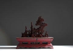 Modern Impressive Super-Flat Sculpture- Dynasty Qing Lacquer Wood- Untitled I