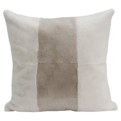 Yang South America Beaver Castorino White Wool Fur Pillow Cushion by Muchi Decor