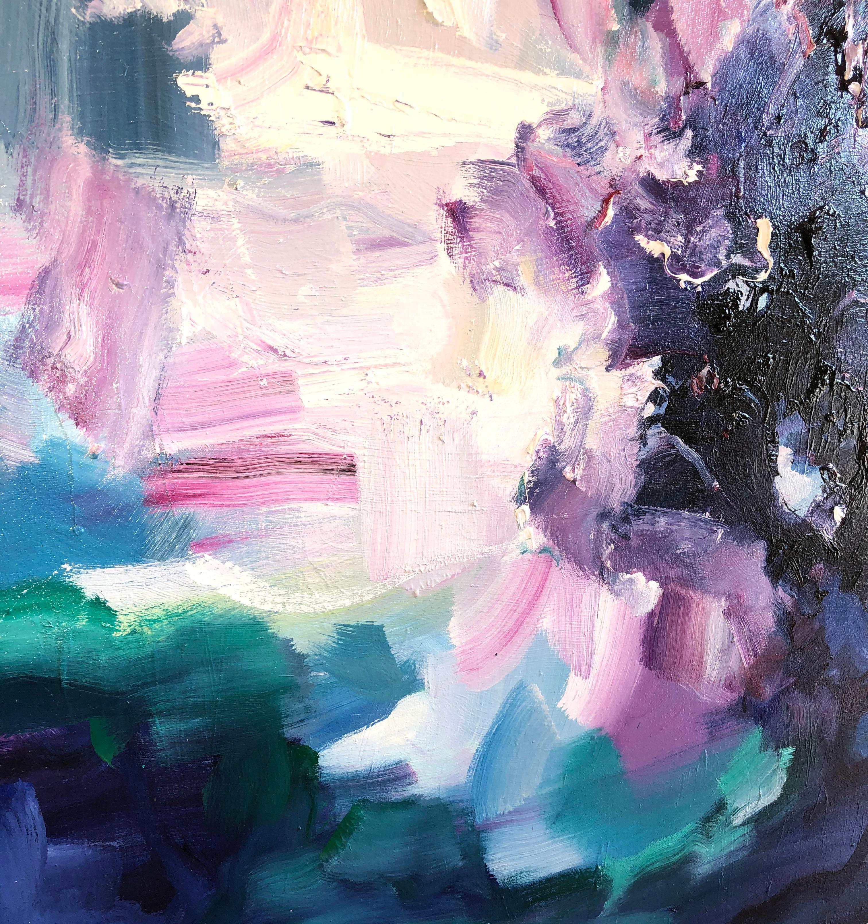 Abstract expressionist oil painting, Yangyang Pan, Echoes 1