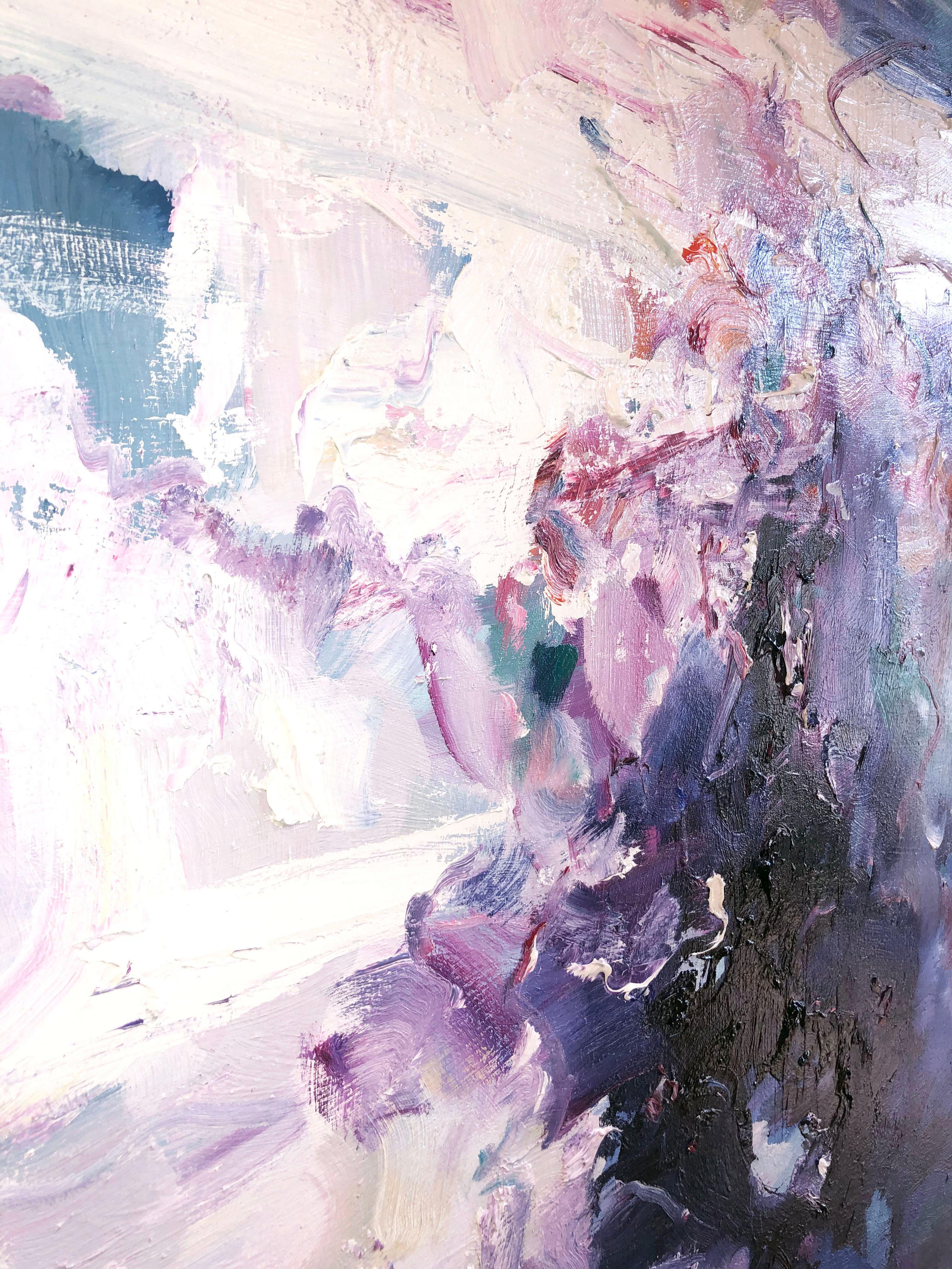 Abstract expressionist oil painting, Yangyang Pan, Echoes 2
