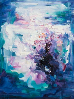 Abstract expressionist oil painting, Yangyang Pan, Echoes