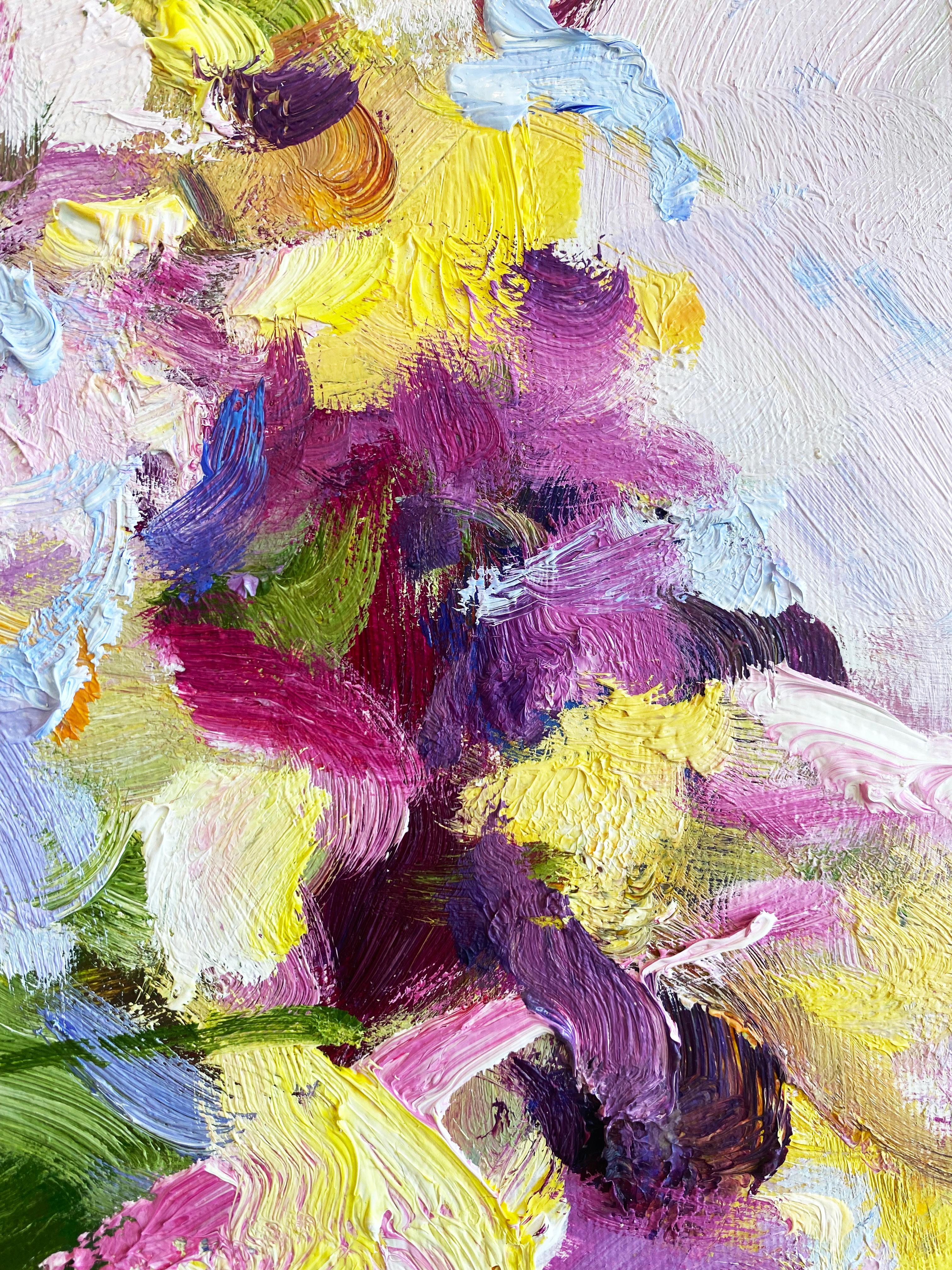 Abstract Expressionist Painting by Yangyang Pan 'Sunny Flowers III' 5