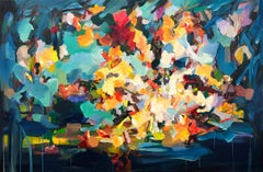 Pittura astratta e paesaggistica di Yangyang Pan "Notte afosa".