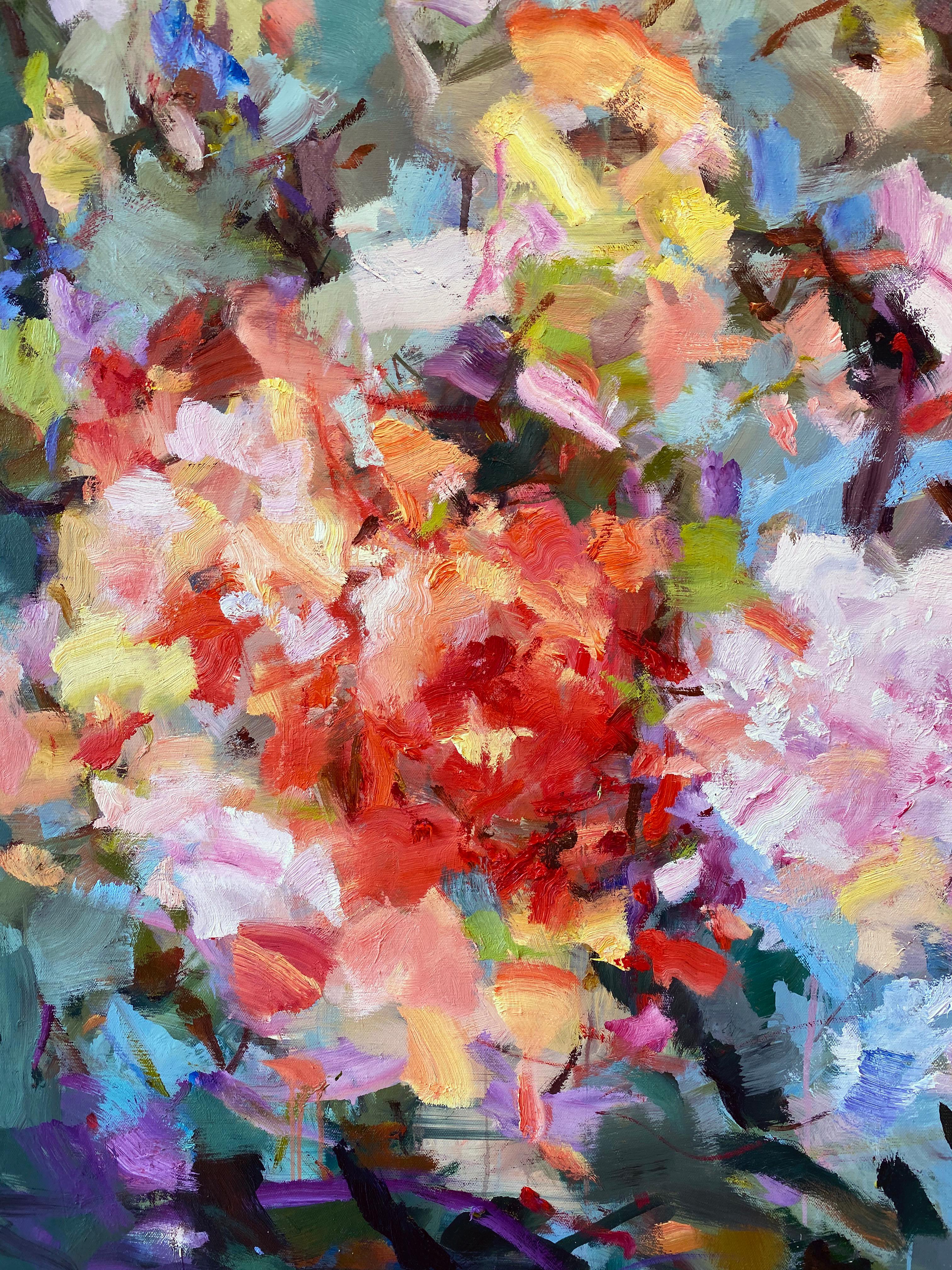 Yangyang Pan Abstract Floral Painting,  'Euphoria' 6