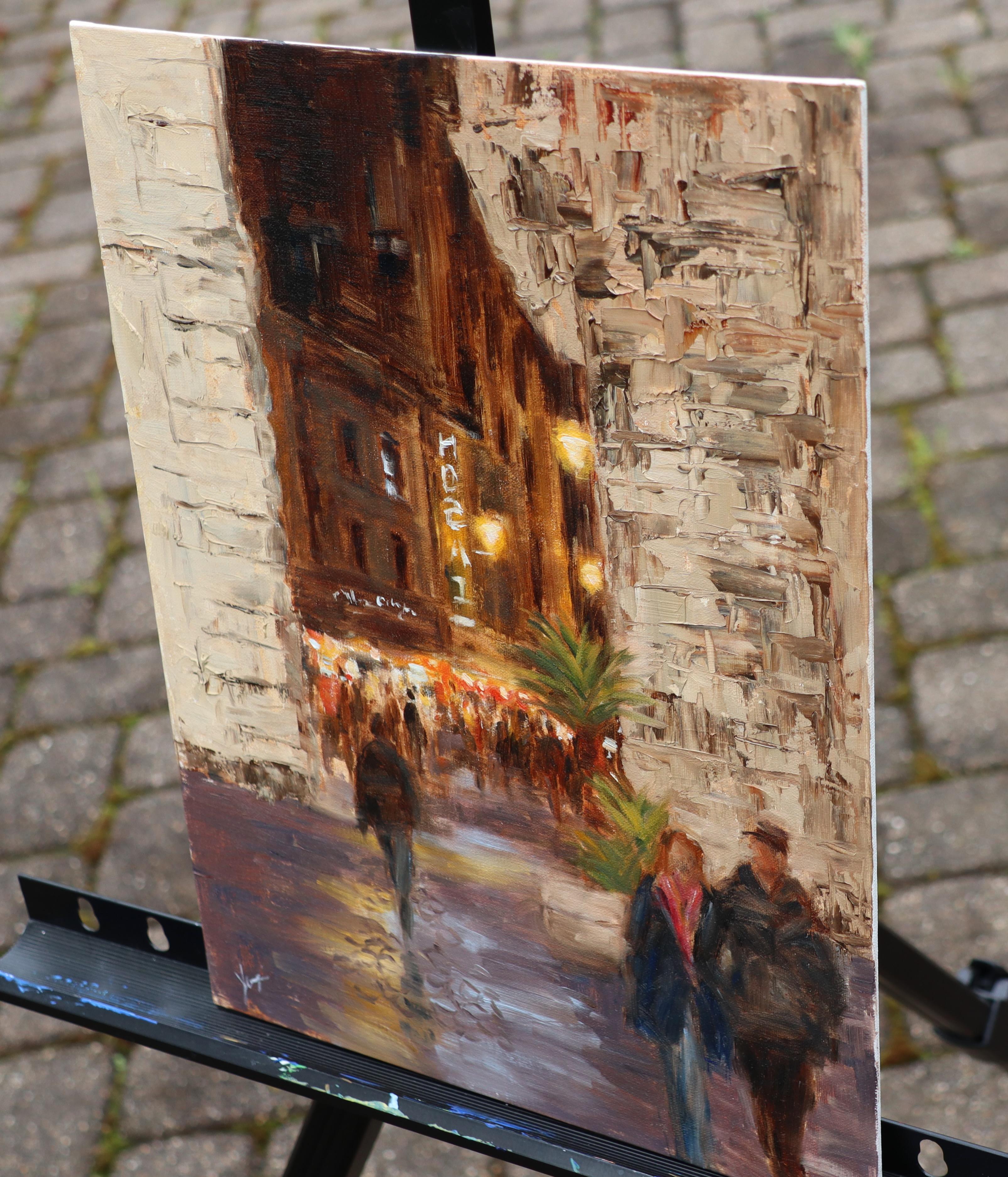 Sera a Roma, Pittura a olio - Painting di Yangzi Xu