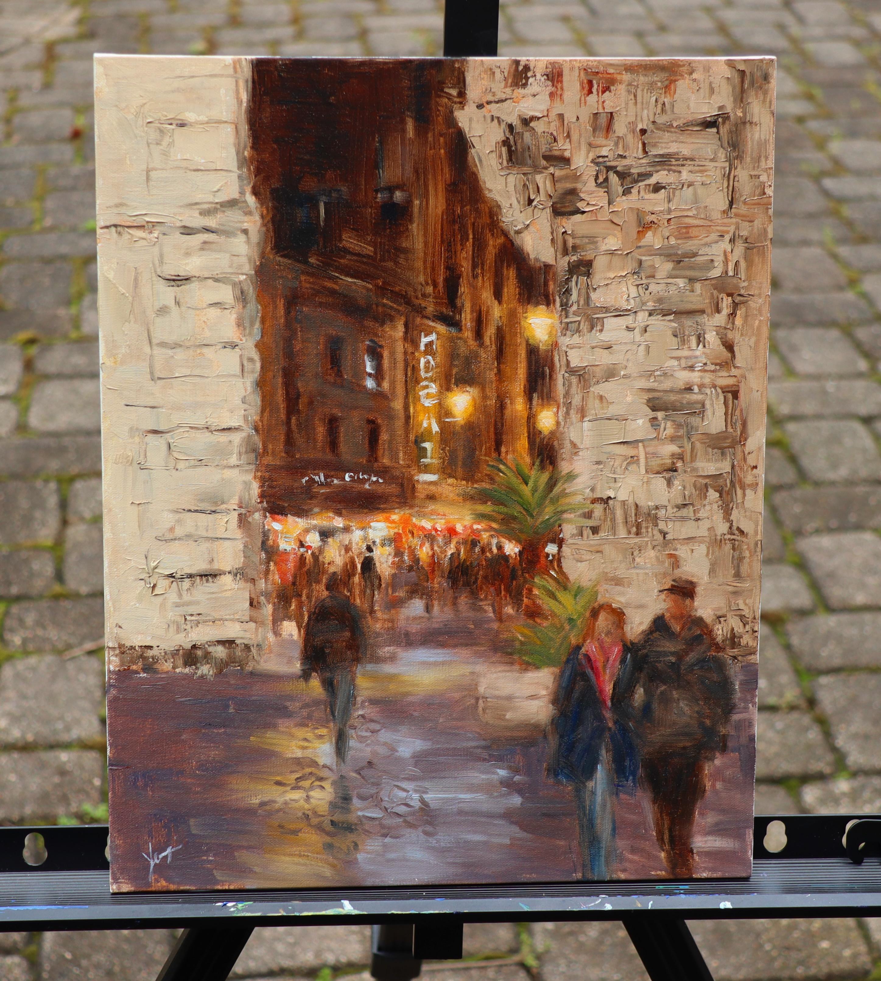 Sera a Roma, Pittura a olio - Painting Impressionismo di Yangzi Xu