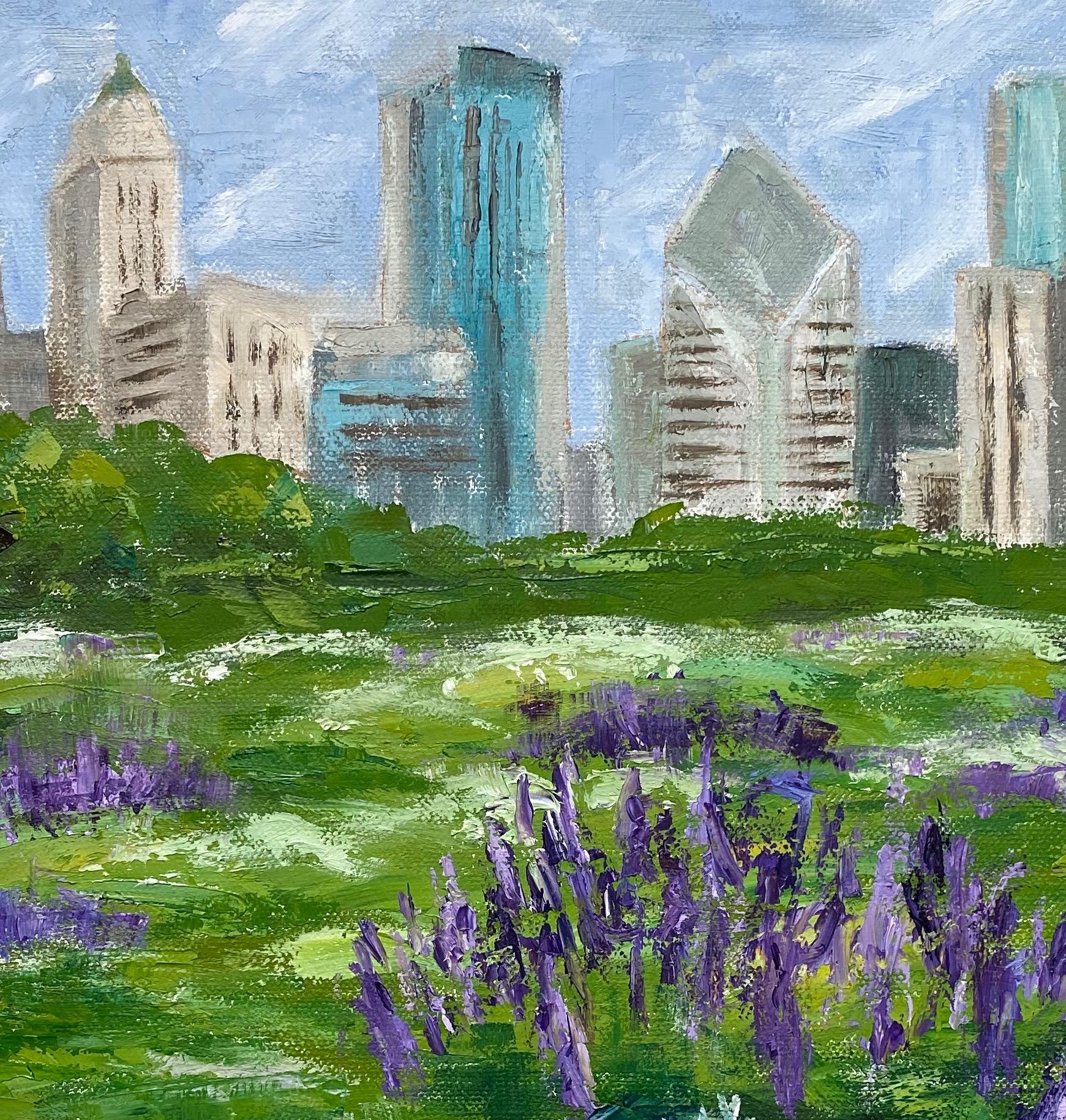 Lurie Garden, Early Summer, Oil Painting 1