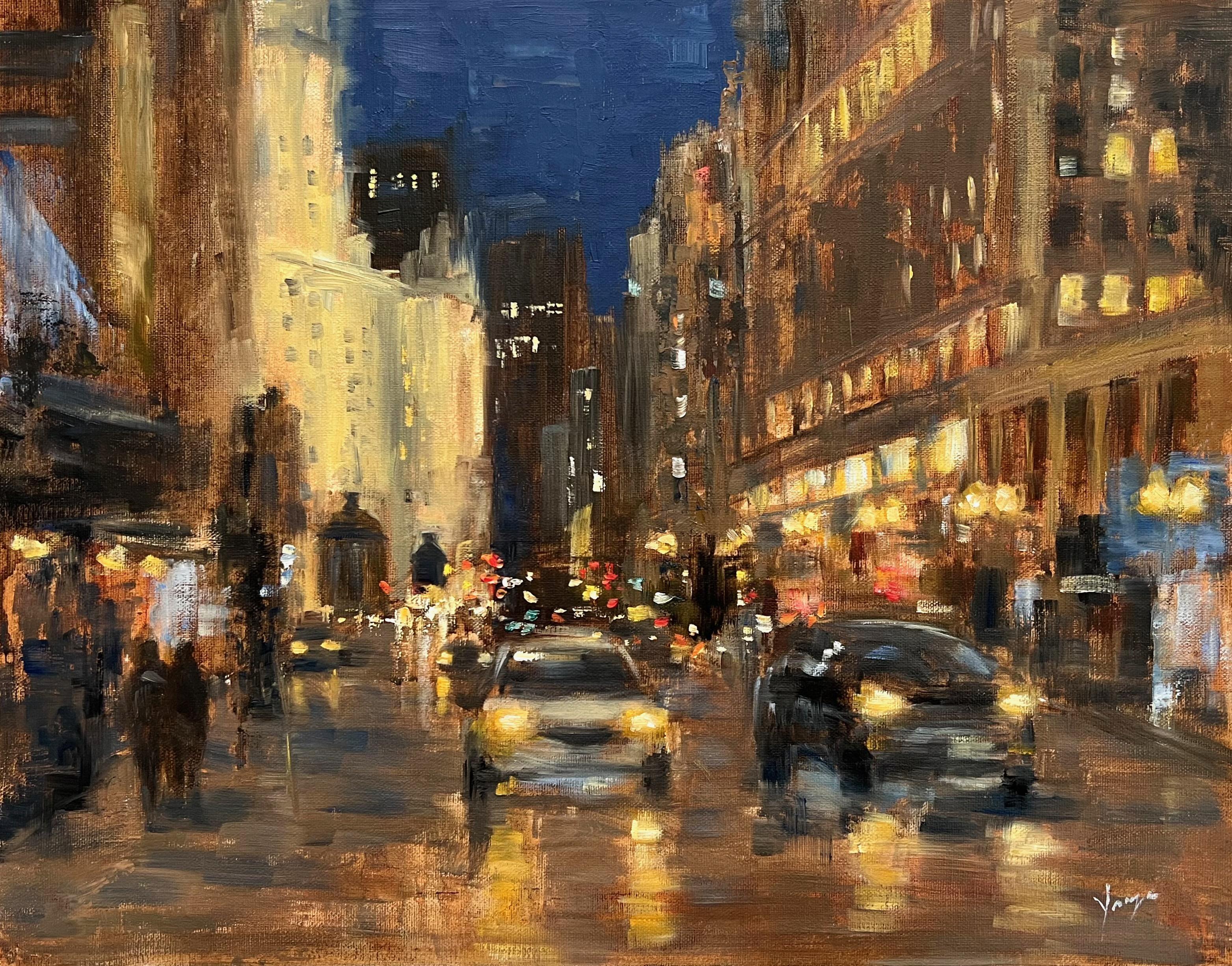 Magnificent Mile, Oil Painting - Art by Yangzi Xu