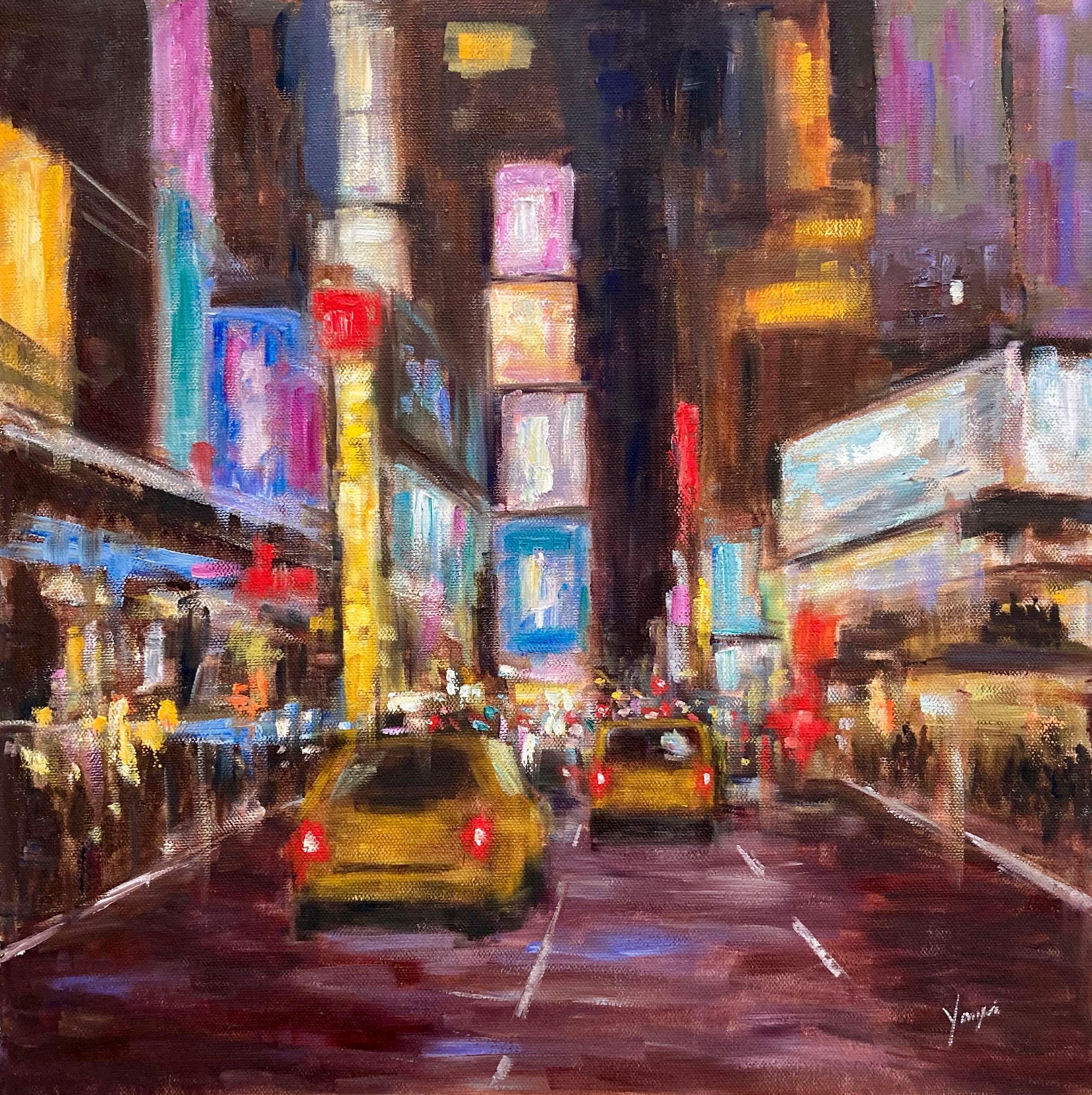 Yangzi Xu Times Square Lights, Oil Painting For Sale at 1stDibs