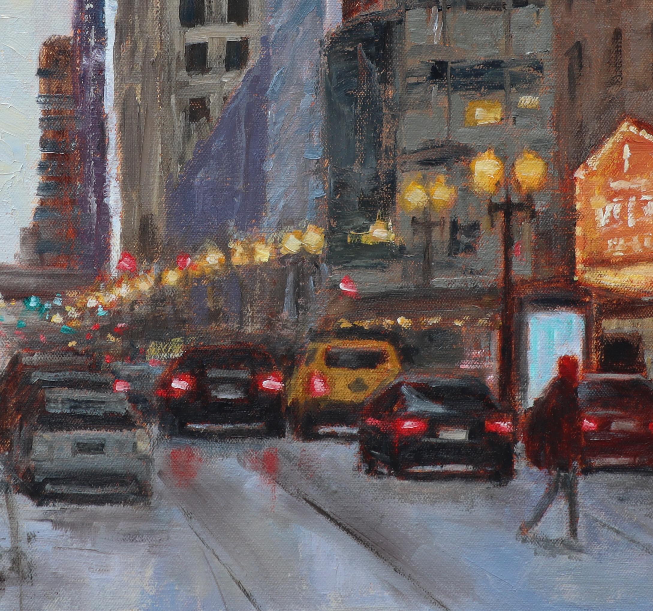 Crepuscolo nel Looping, Pittura a olio - Interior Painting Grigio di Yangzi Xu