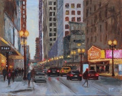 Twilight in the Loop, Oil Painting