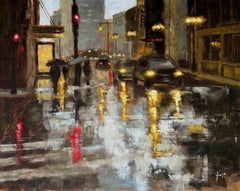 Wacker Drive in the Rain, peinture à l'huile