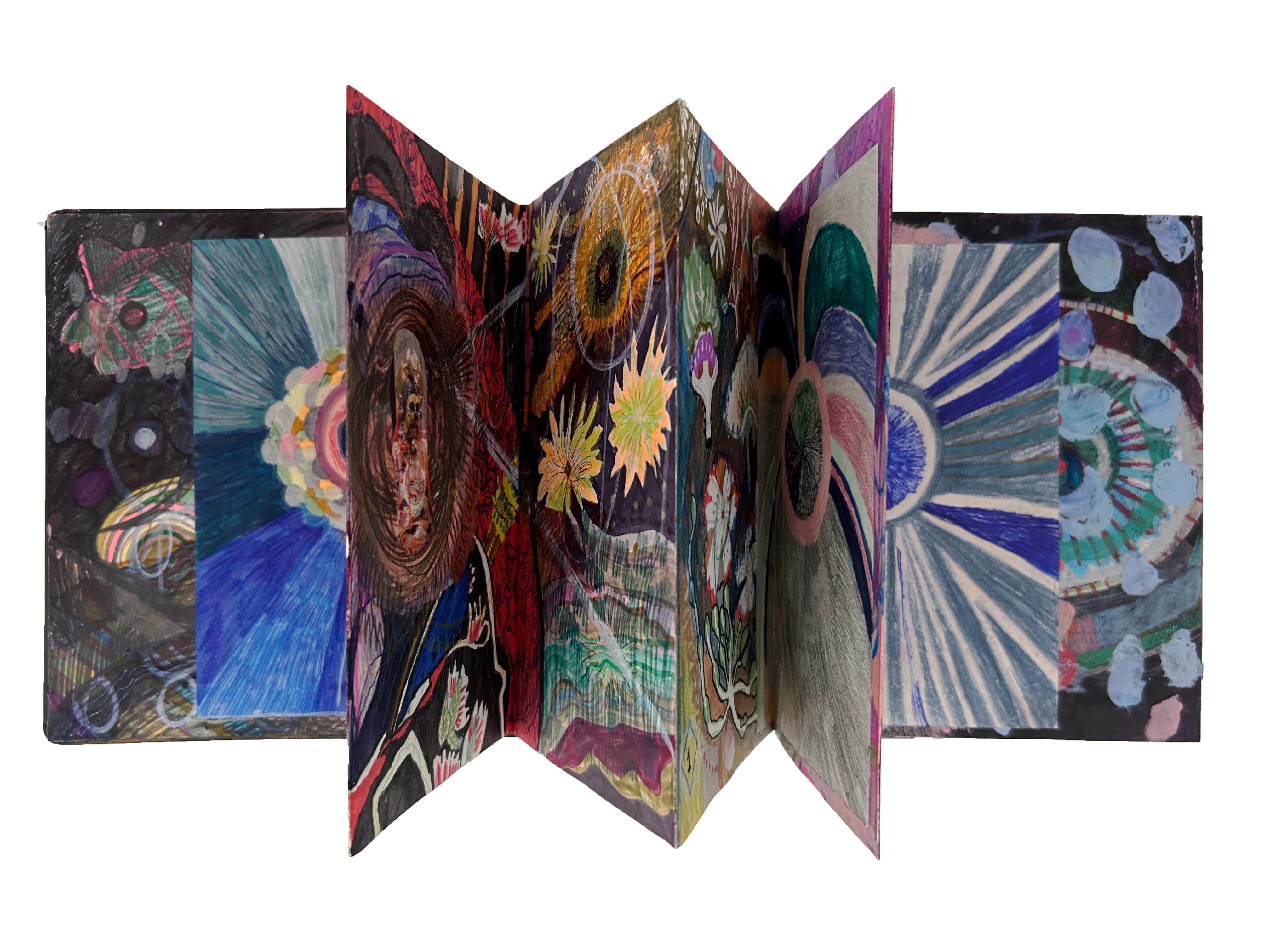 "Cuaderno íntimo" contemporary, double sided artist book, collage drawings  - Mixed Media Art by Yanieb Fabre