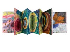 "Libro 3", contemporary, double sided artist book, collage drawings